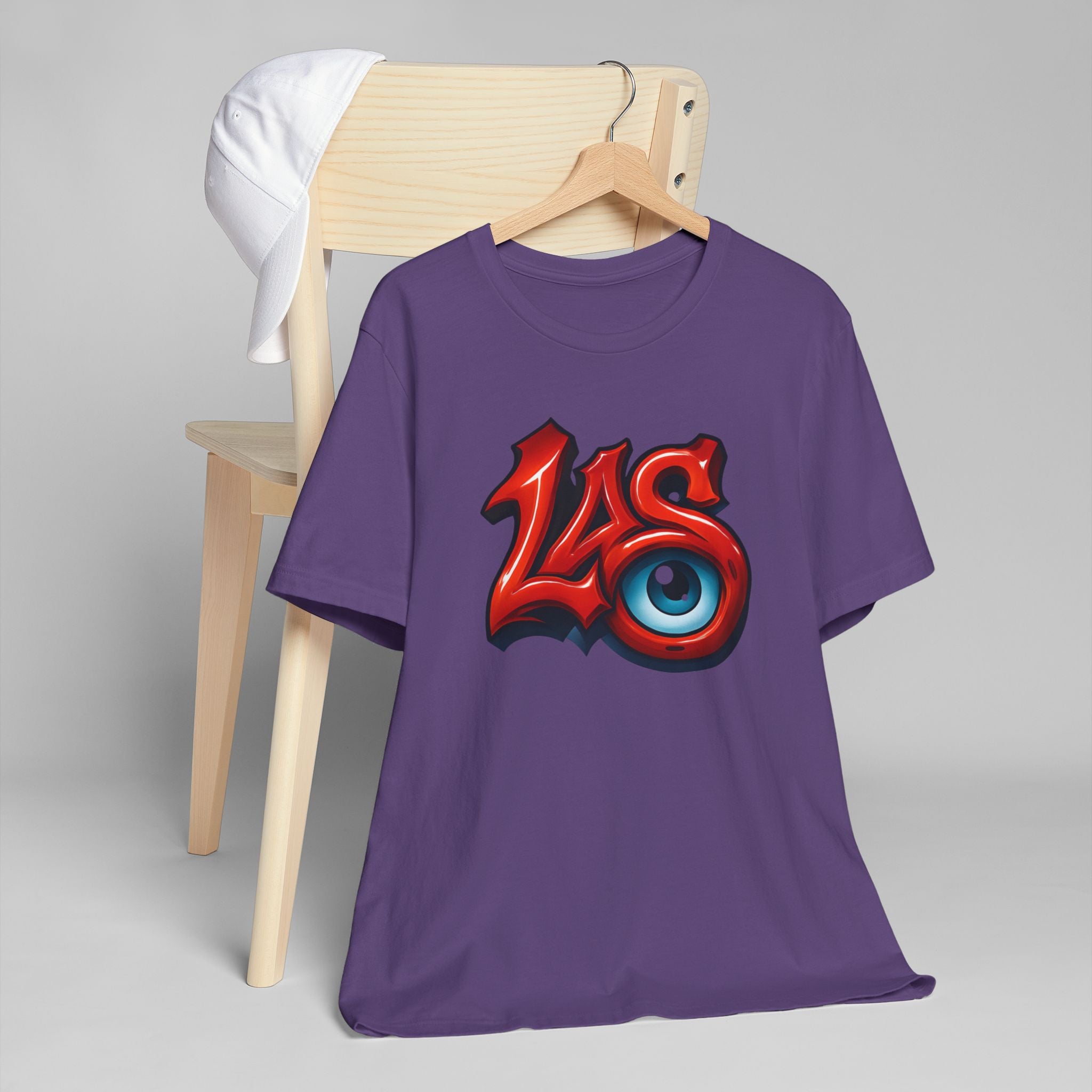 LAS Eyeball Graffiti T-Shirt | Street Art Logo, Red & Blue Graphic, JPE Ellington Edition