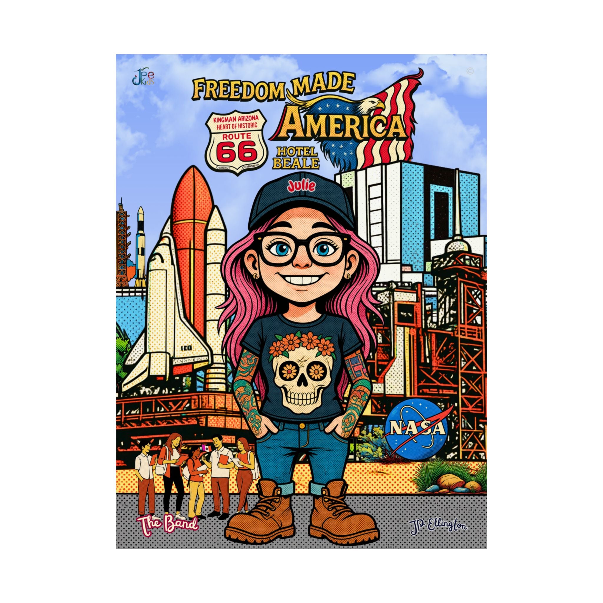 Freedom Made America Route 66, Nasa Poster, Cap Canaveral