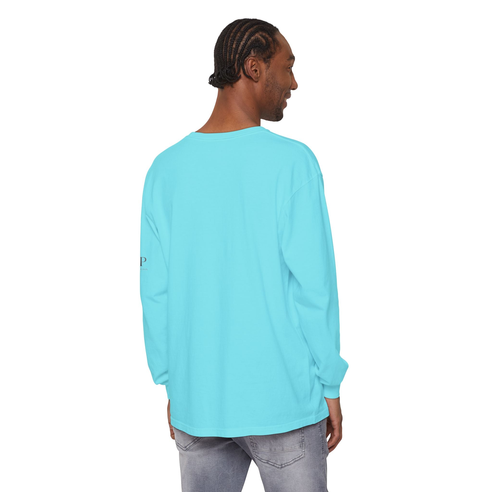 Good Vibes script graphic Long Sleeve Tee | White, Red lettering