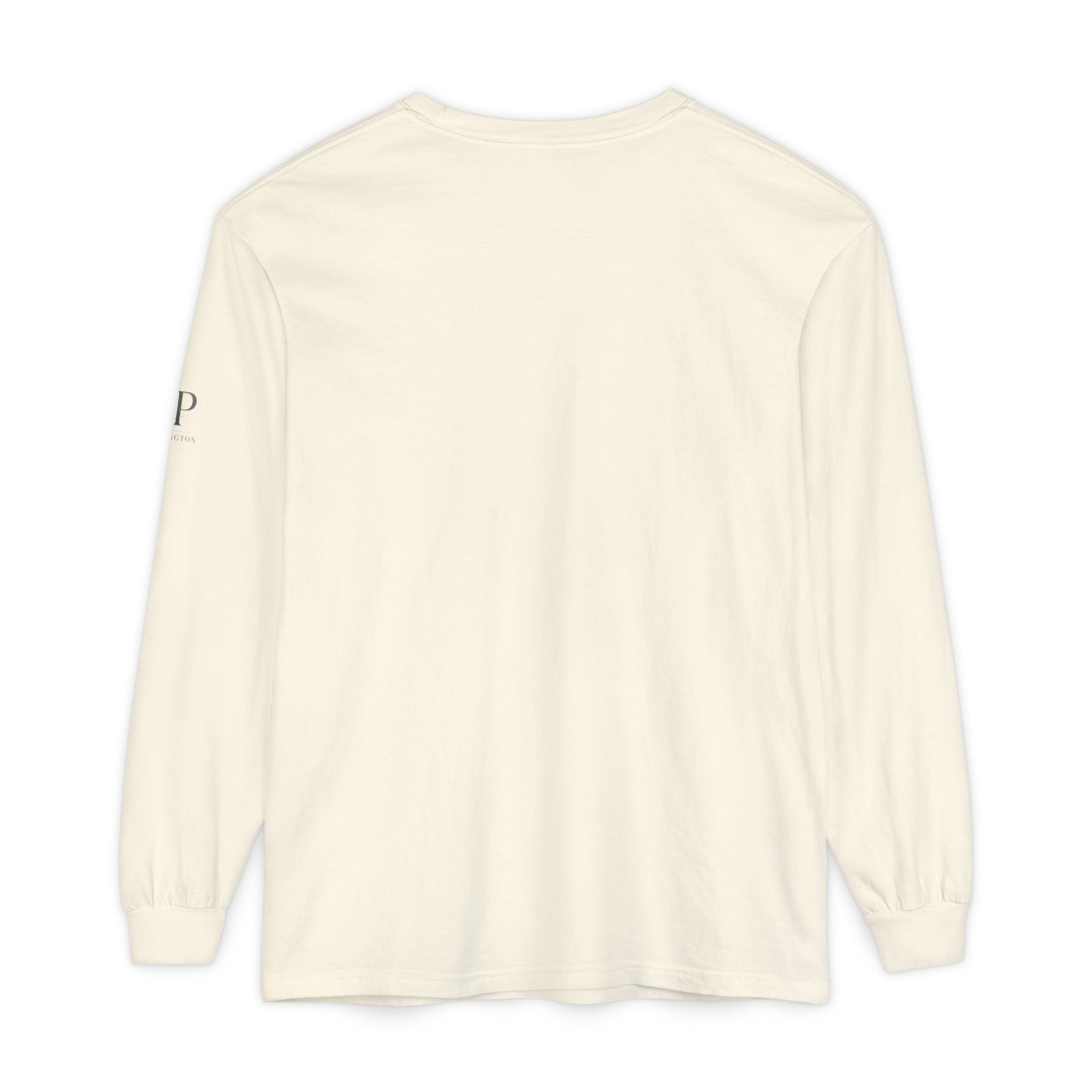 Good Vibes script graphic Long Sleeve Tee | White, Red lettering