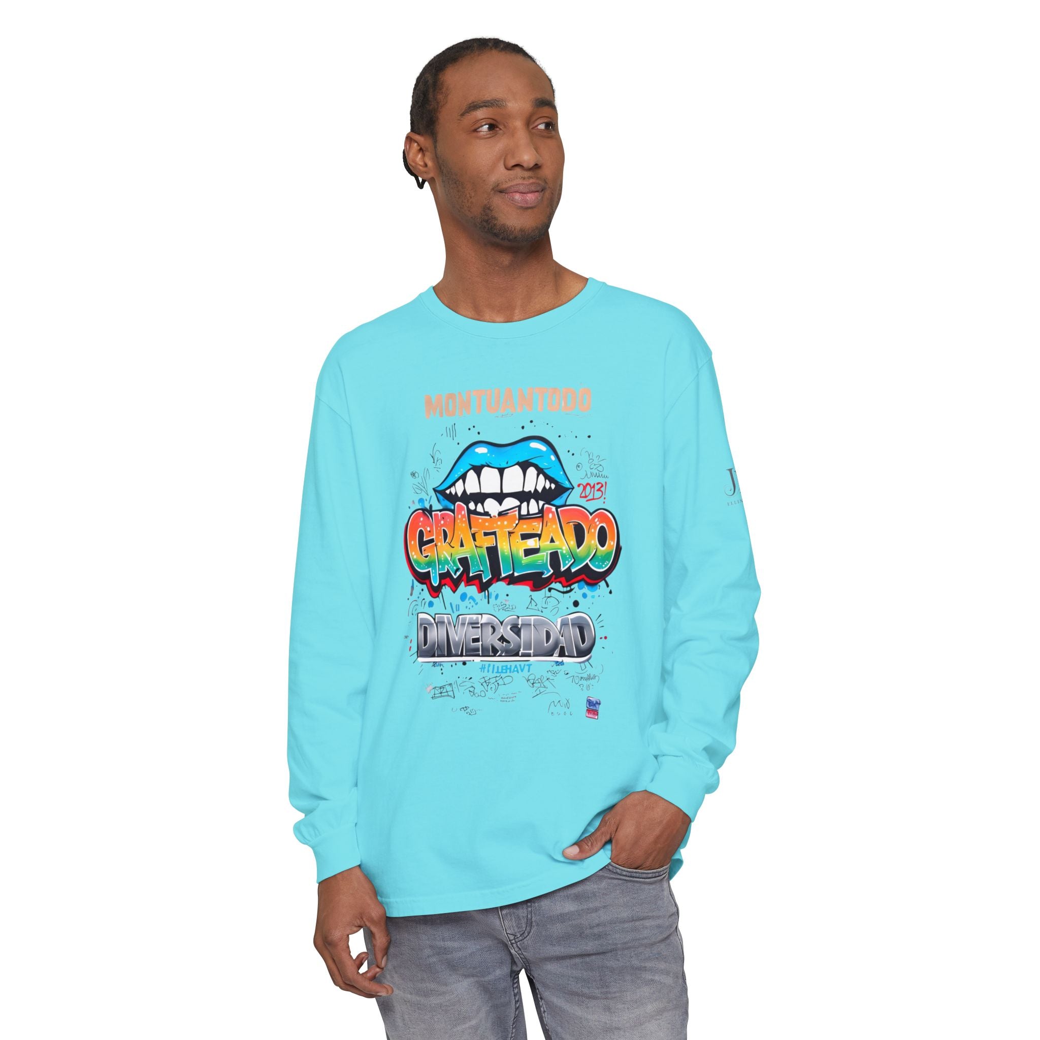 Graffiteado Colorful Graffiti Lips Long Sleeve Shirt | Montuantodo Typography