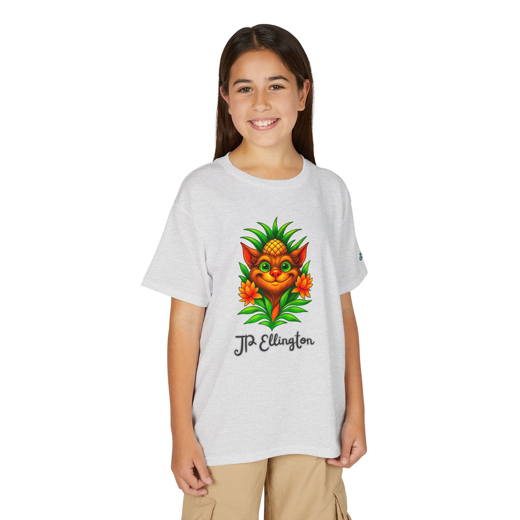 Pineapple Creature Illustration T-Shirt | Colorful Tropical Kids Tee, JPE Kids Edition