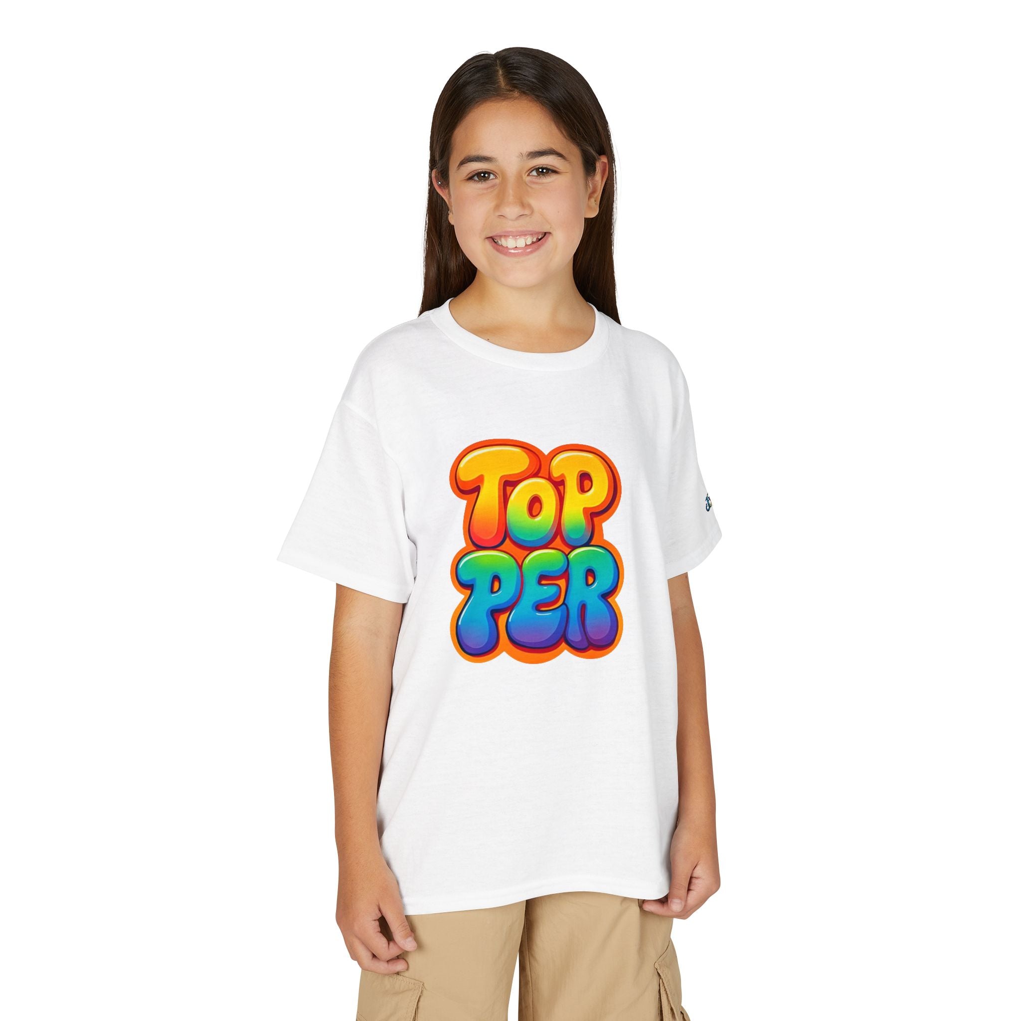 Topper Bubble Letters T-Shirt | Colorful Kids Graphic Tee, JPE Kids Edition