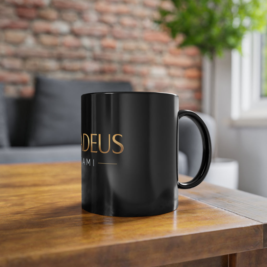 Amadeus Miami Black Coffee Mug — 11oz Glossy Ceramic