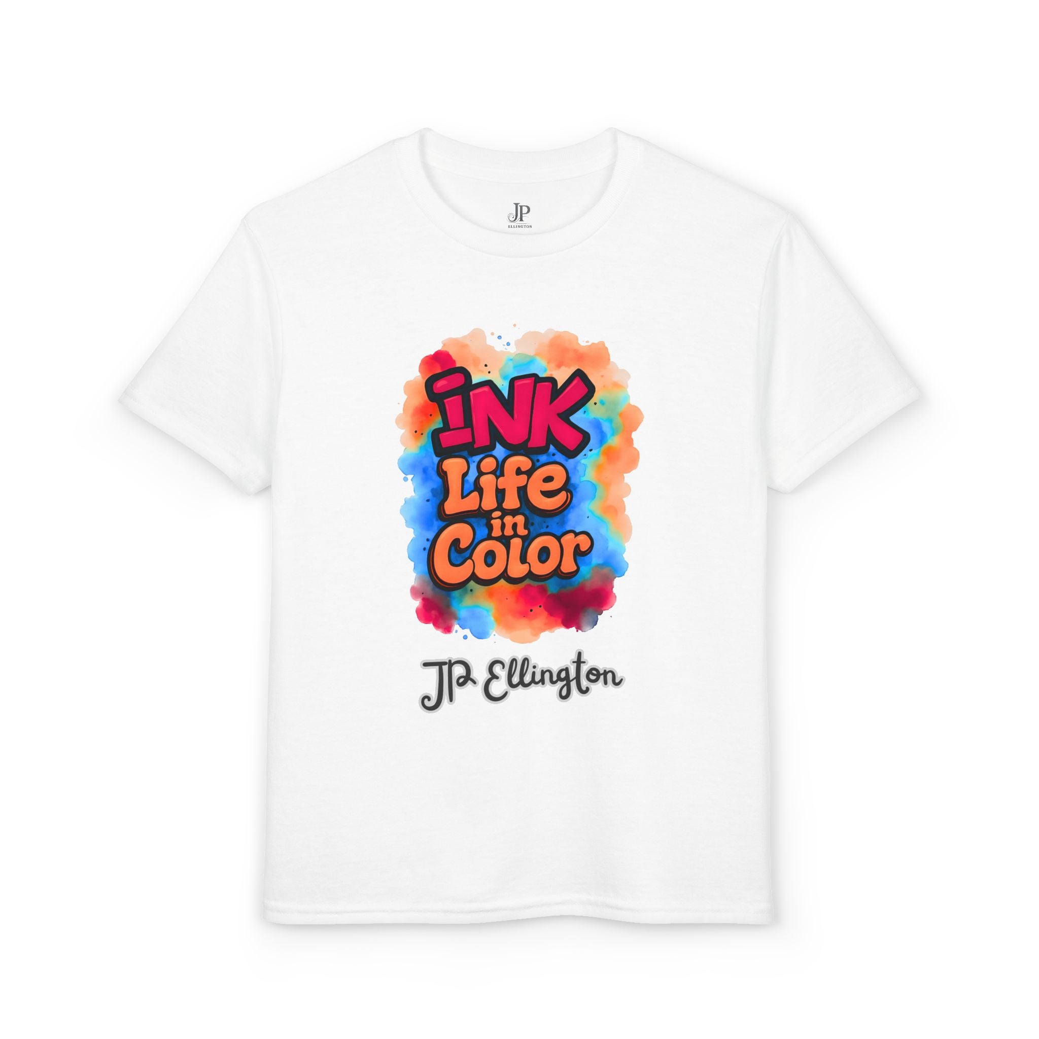 Ink Life in Color Jugend T-Shirt | Buntes Aquarell-Graffiti-Design, JPE Kinder-Edition