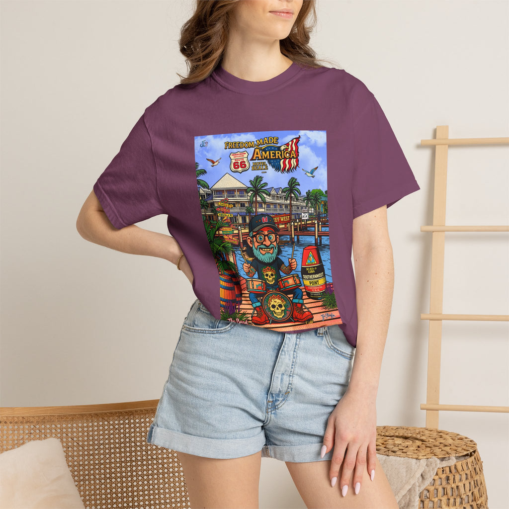 Route 66 Key West T-Shirt | Retro Roadtrip Art, Freedom made America Shirt