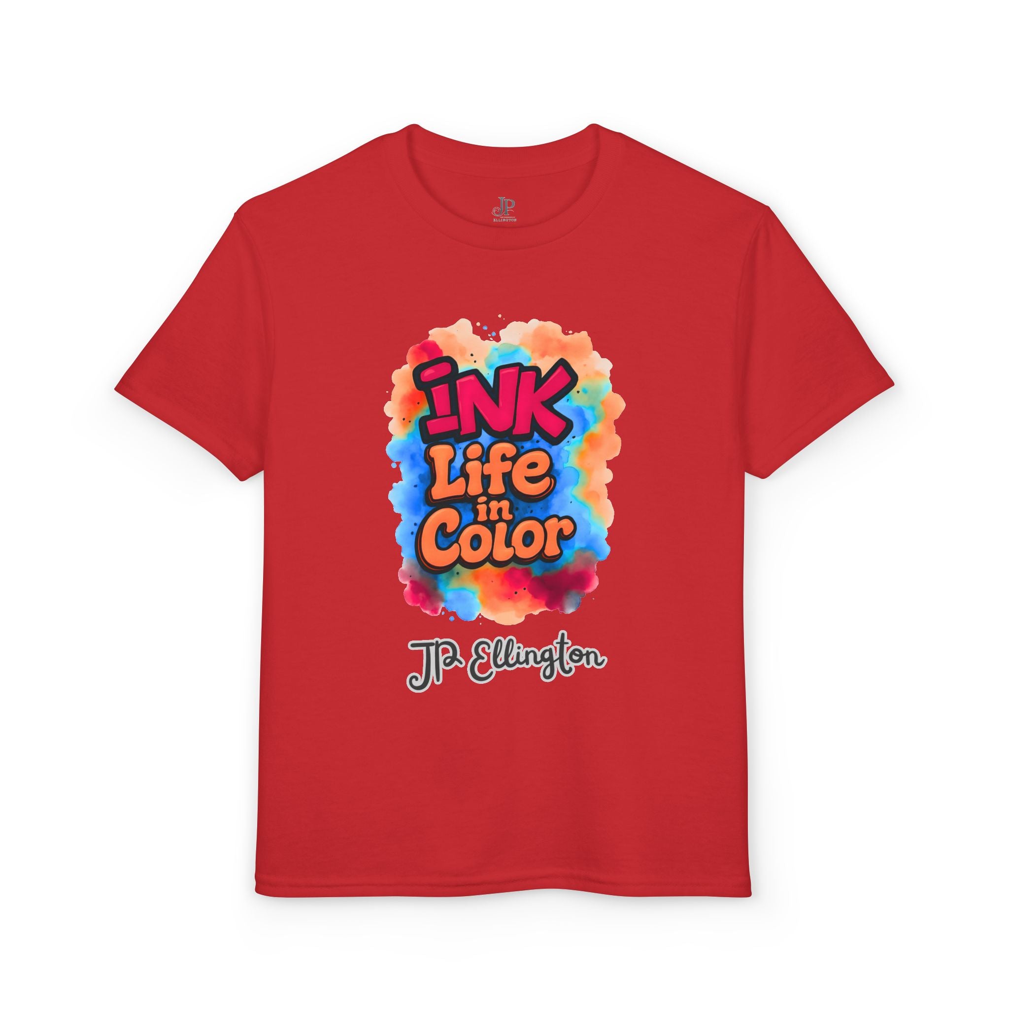 Ink Life in Color Jugend T-Shirt | Buntes Aquarell-Graffiti-Design, JPE Kinder-Edition