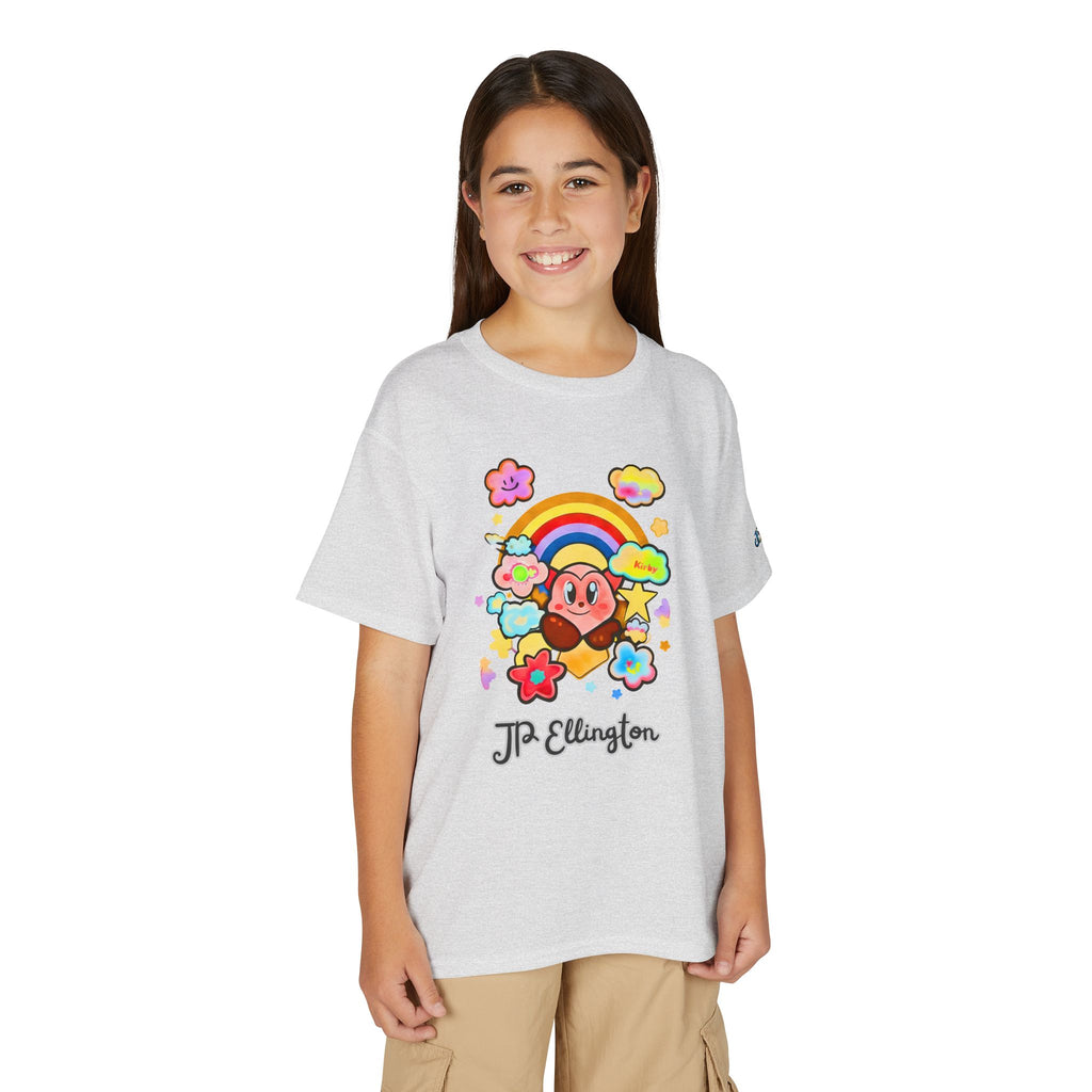 Cute Heart Character Rainbow Clouds T-Shirt | Kids JP Ellington