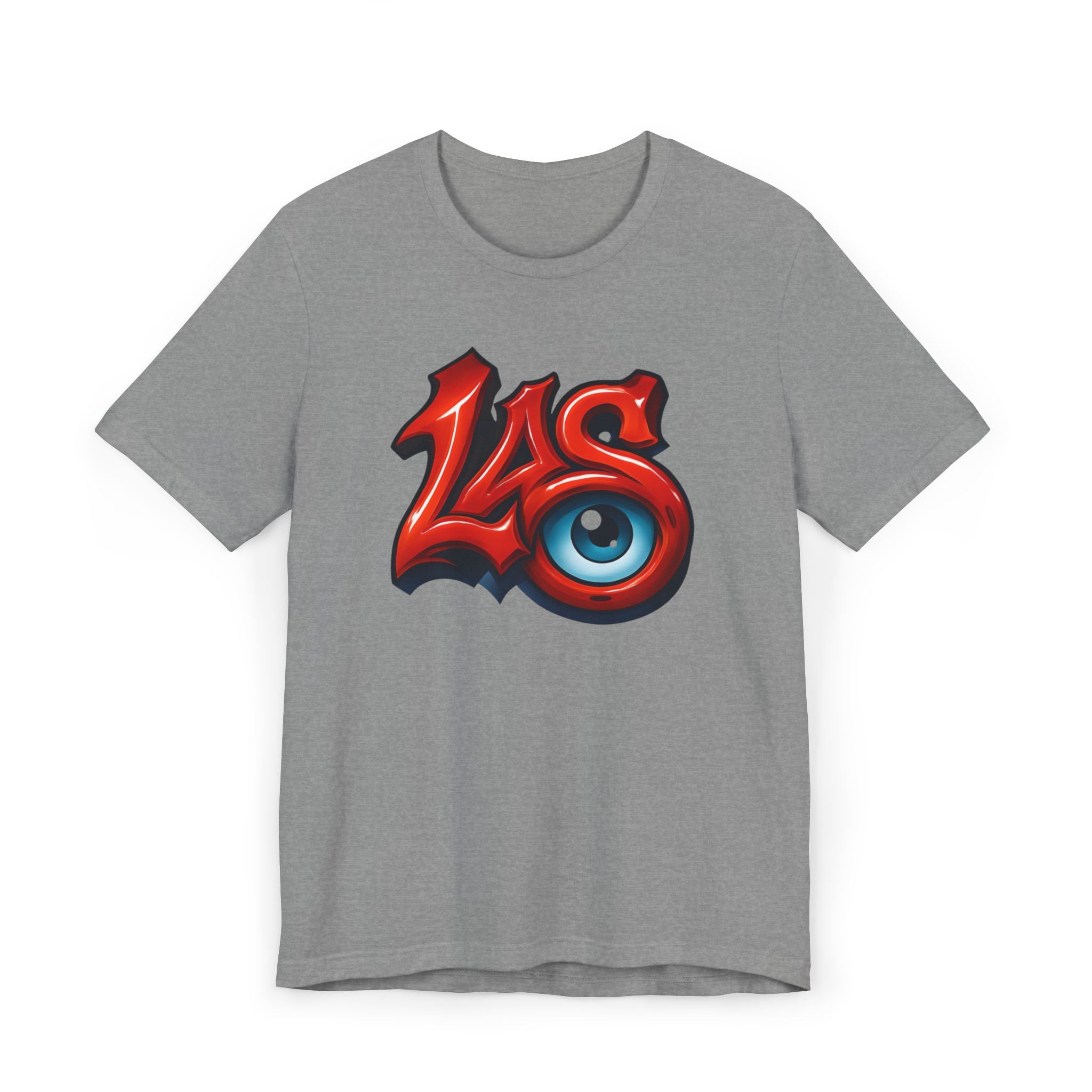 LAS Eyeball Graffiti T-Shirt | Street Art Logo, Red & Blue Graphic, JPE Ellington Edition