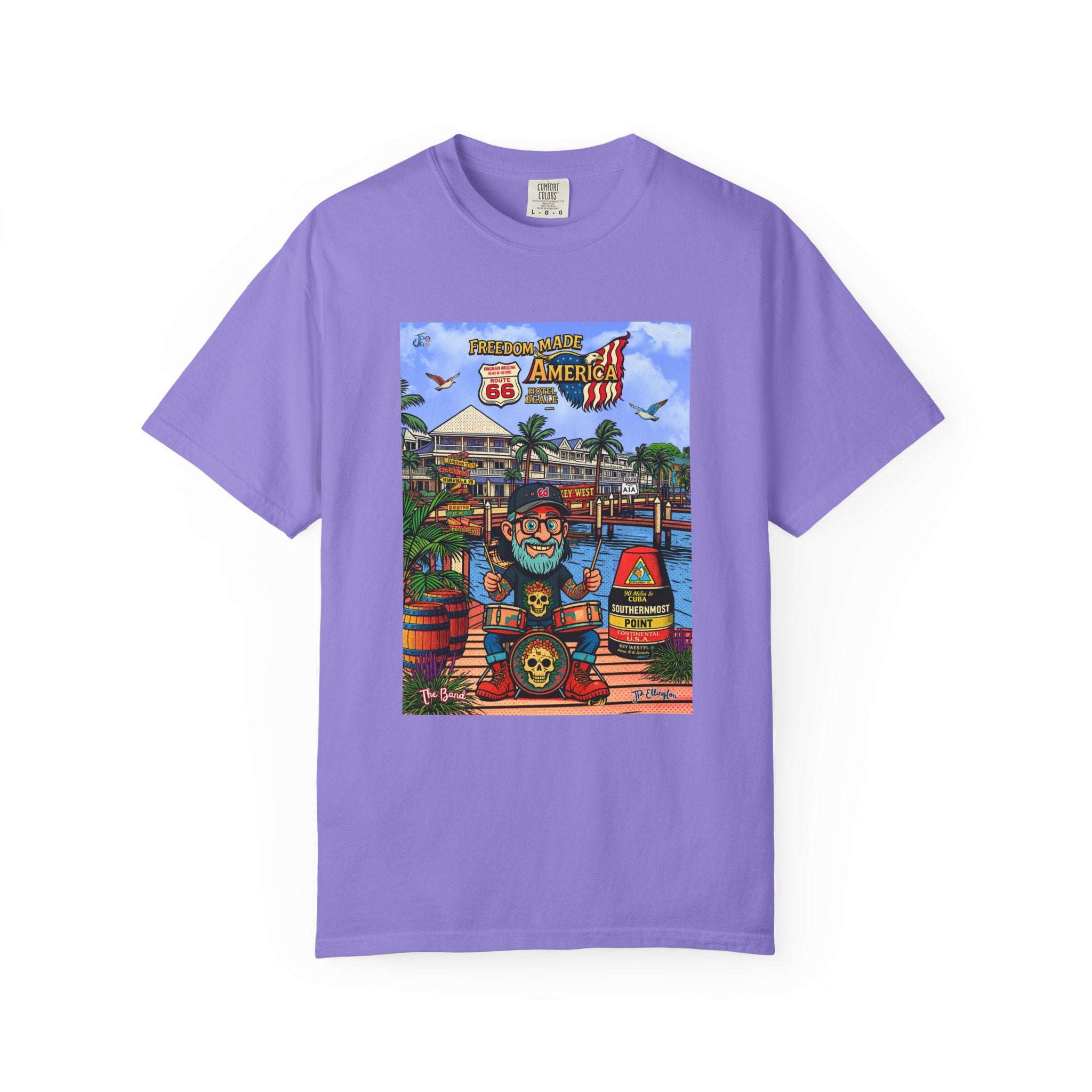 Route 66 Key West T-Shirt | Retro Roadtrip Kunst, Freiheit hat Amerika gemacht Hemd
