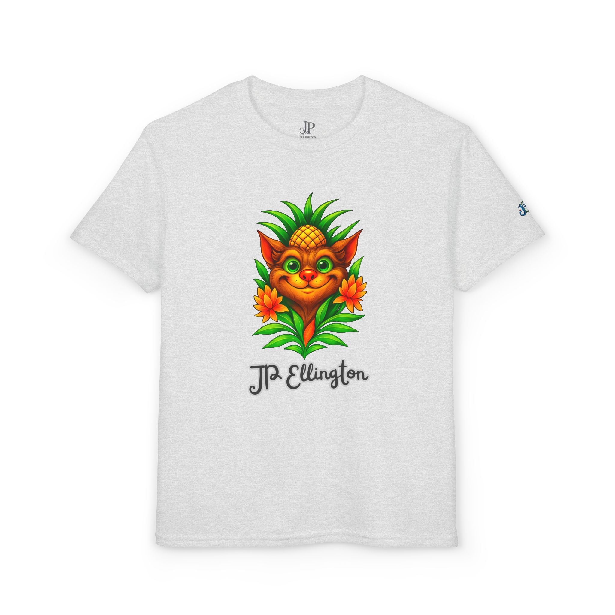 Pineapple Creature Illustration T-Shirt | Colorful Tropical Kids Tee, JPE Kids Edition