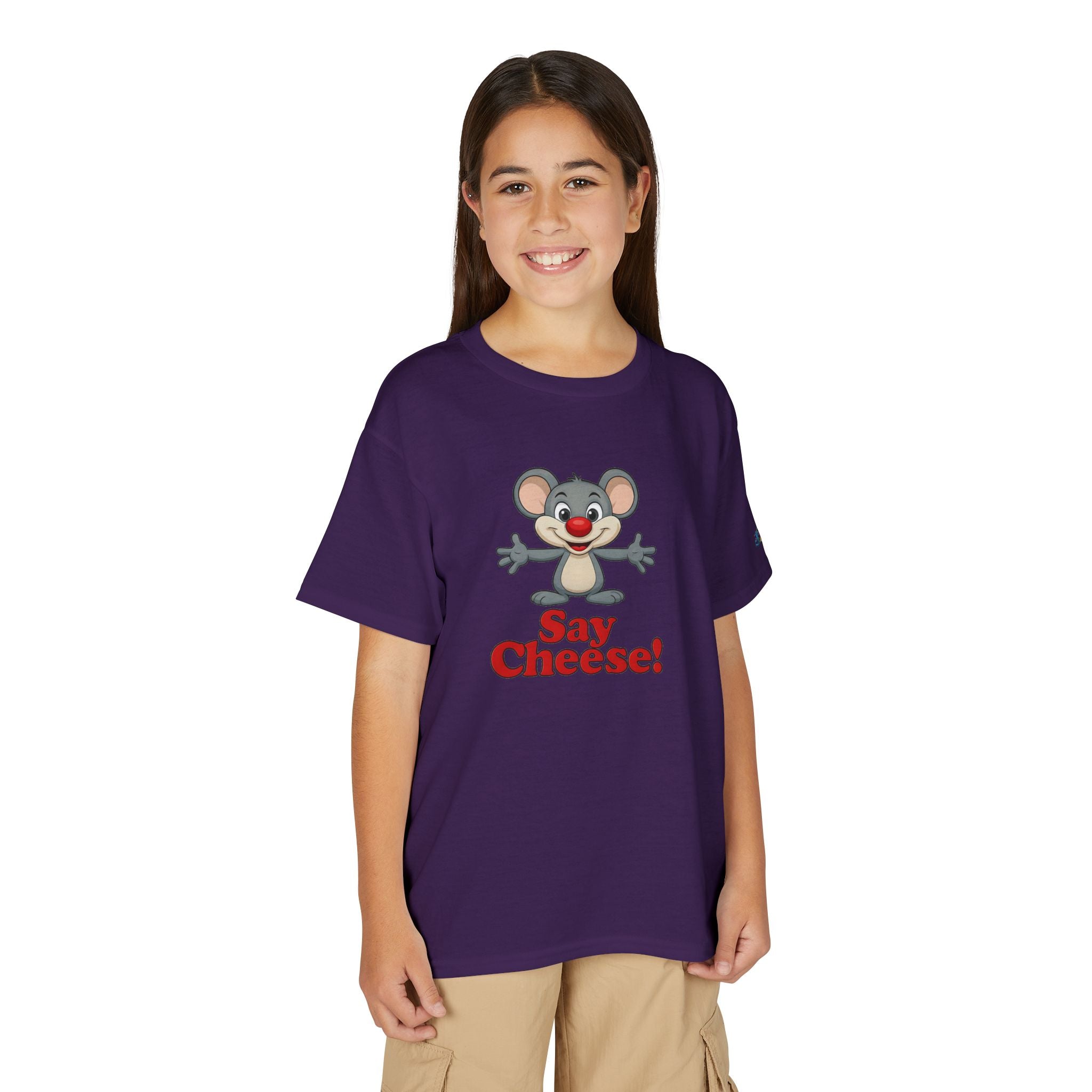 Cute Cartoon Mouse Say Cheese T-Shirt | Kids photo tee JPE Kids Edition