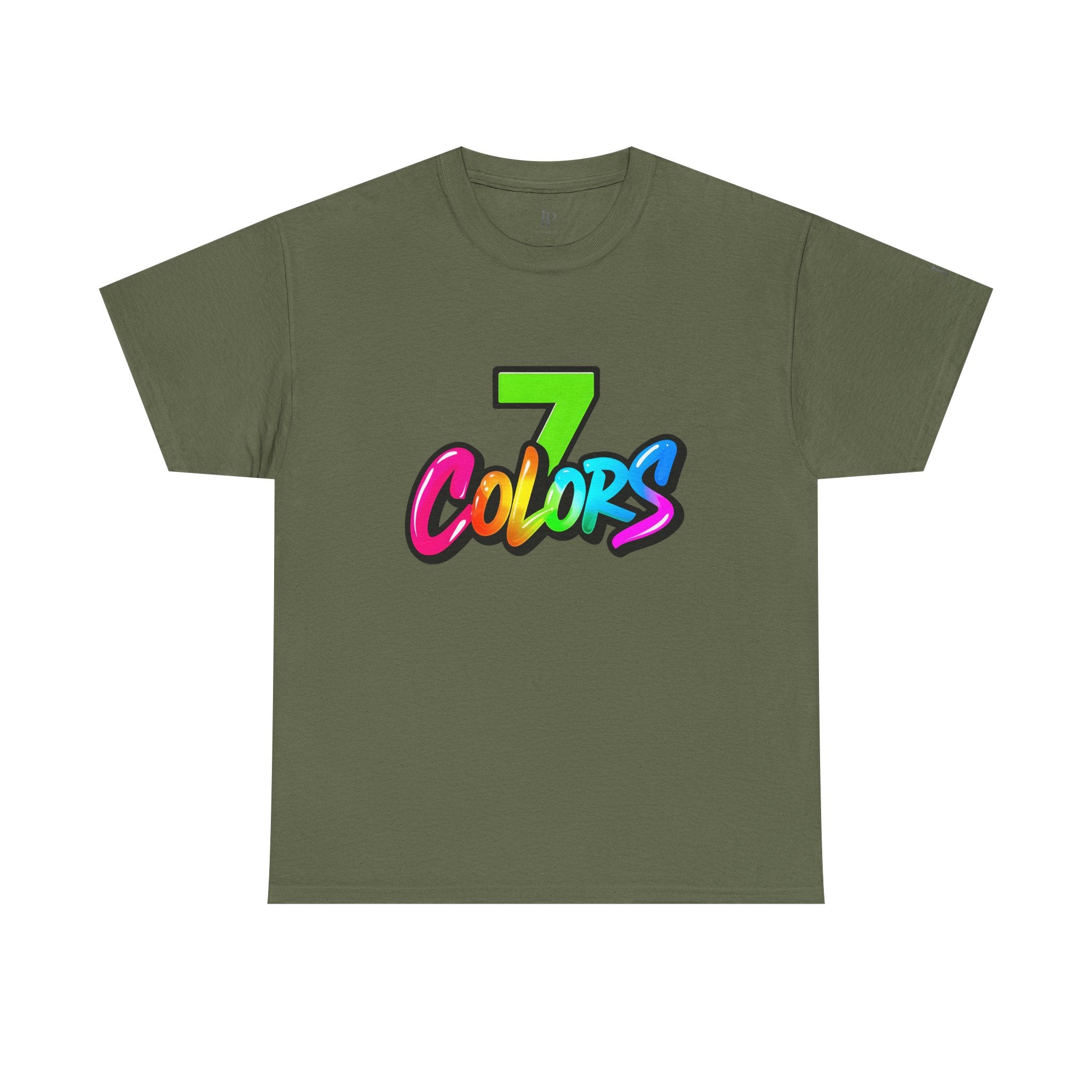Sieben Farben Grafik-T-Shirt | Regenbogen-Schriftzug-Logo T-Shirt, JP Ellington Edition