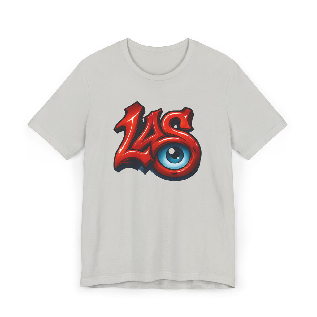 LAS Eyeball Graffiti T-Shirt | Street Art Logo, Red & Blue Graphic, JPE Ellington Edition