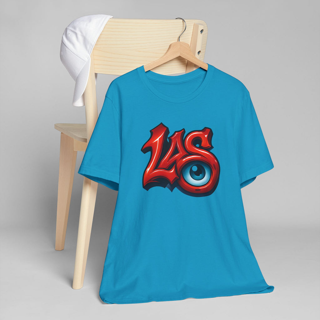 LAS Eyeball Graffiti T-Shirt | Street Art Logo, Red & Blue Graphic, JPE Ellington Edition