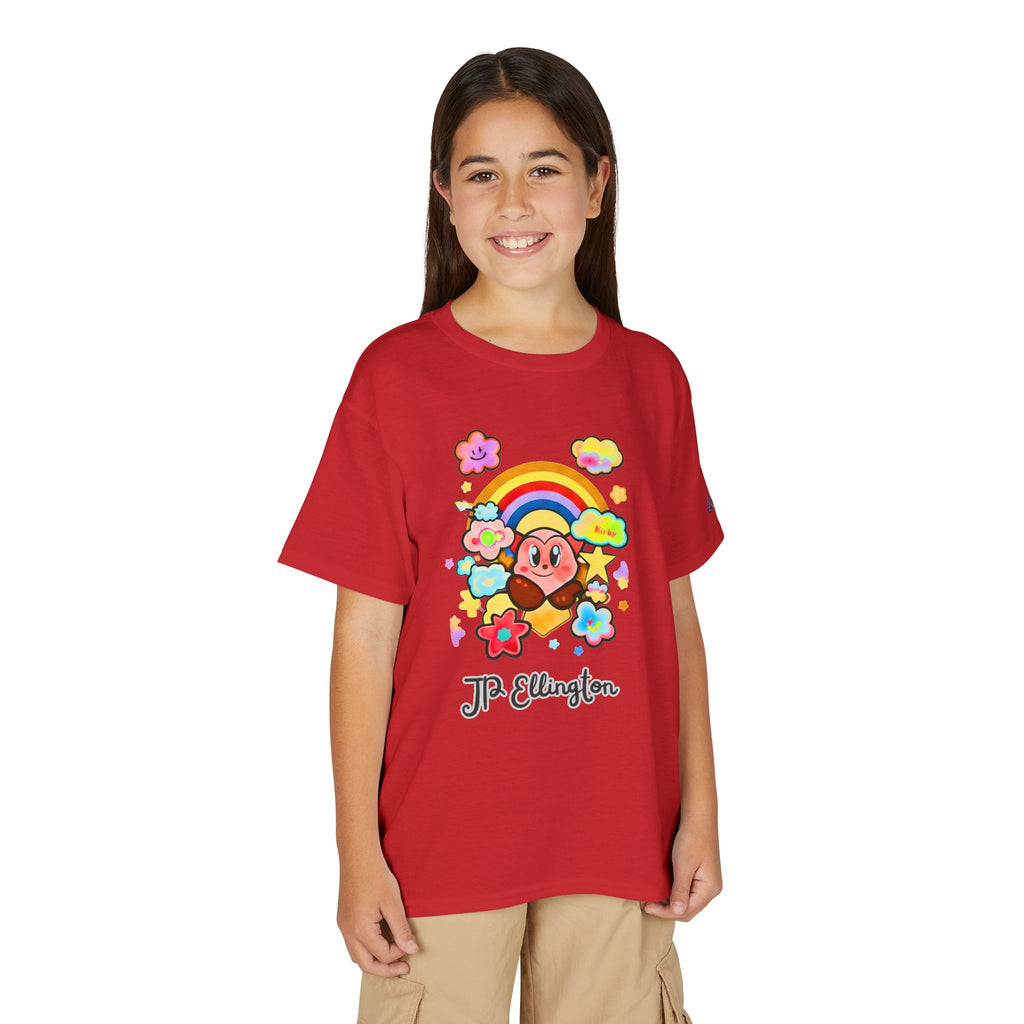 Cute Heart Character Rainbow Clouds T-Shirt | Kids JP Ellington