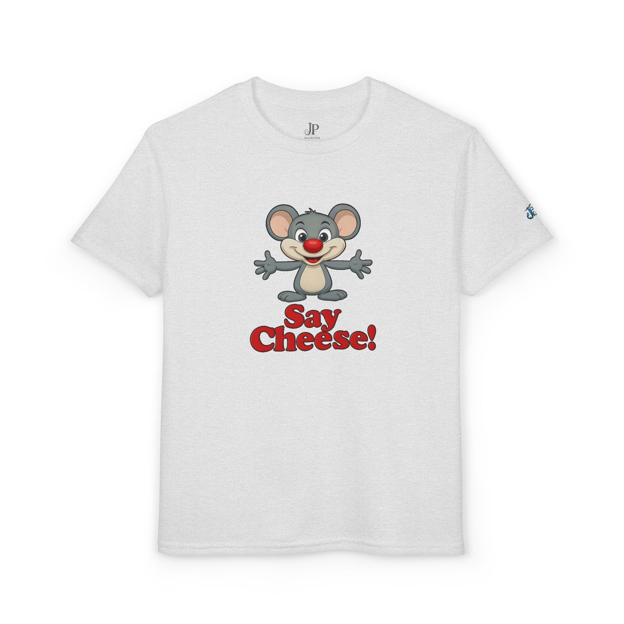 Cute Cartoon Mouse Say Cheese T-Shirt | Kids photo tee JPE Kids Edition