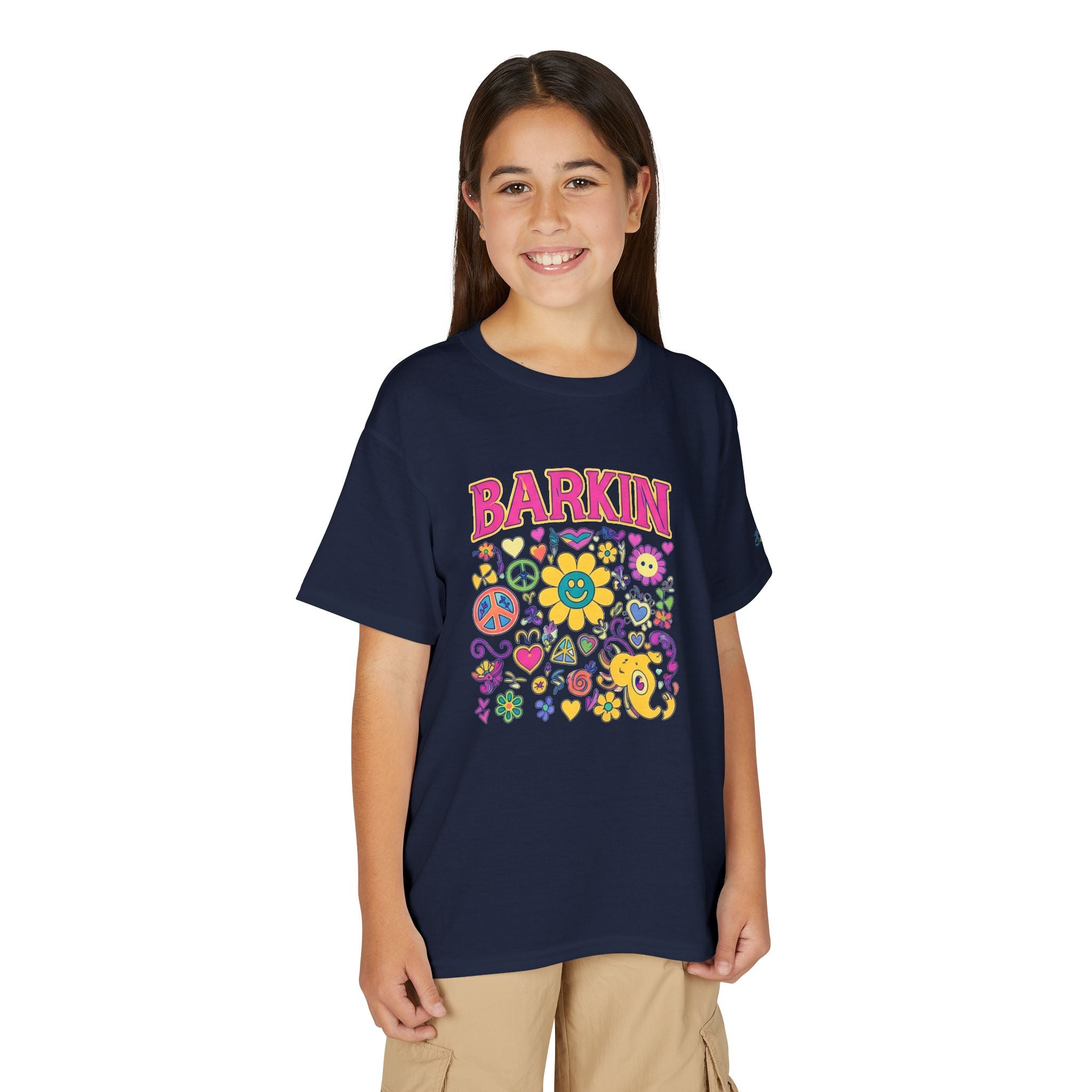 Barkin flower smiley collage T-Shirt | Kids graphic tee, JPE Kids Edition