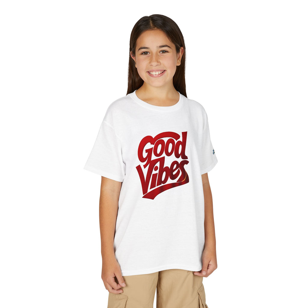 Good Vibes graphic Youth T-Shirt | red script logo, JPE Kids Edition