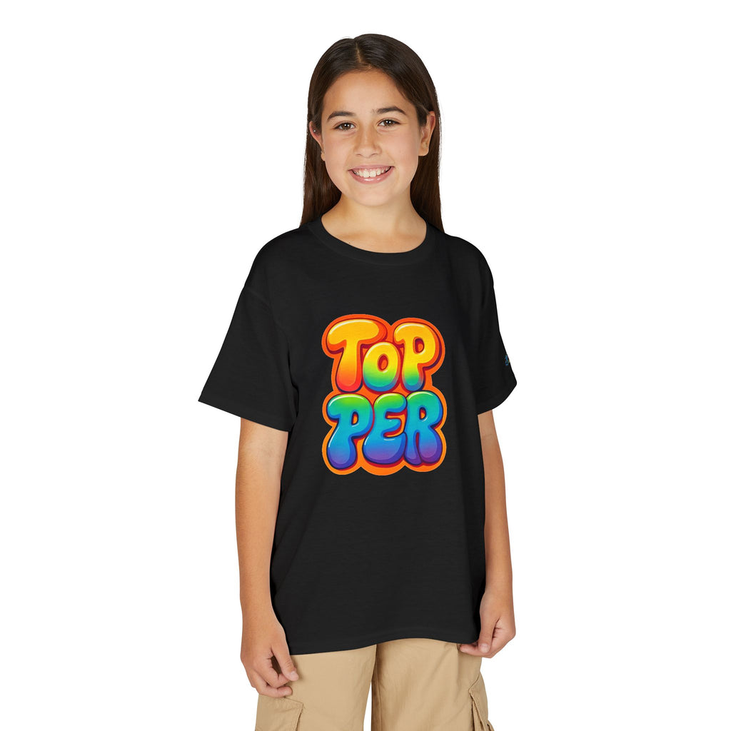 Topper Bubble Letters T-Shirt | Colorful Kids Graphic Tee, JPE Kids Edition