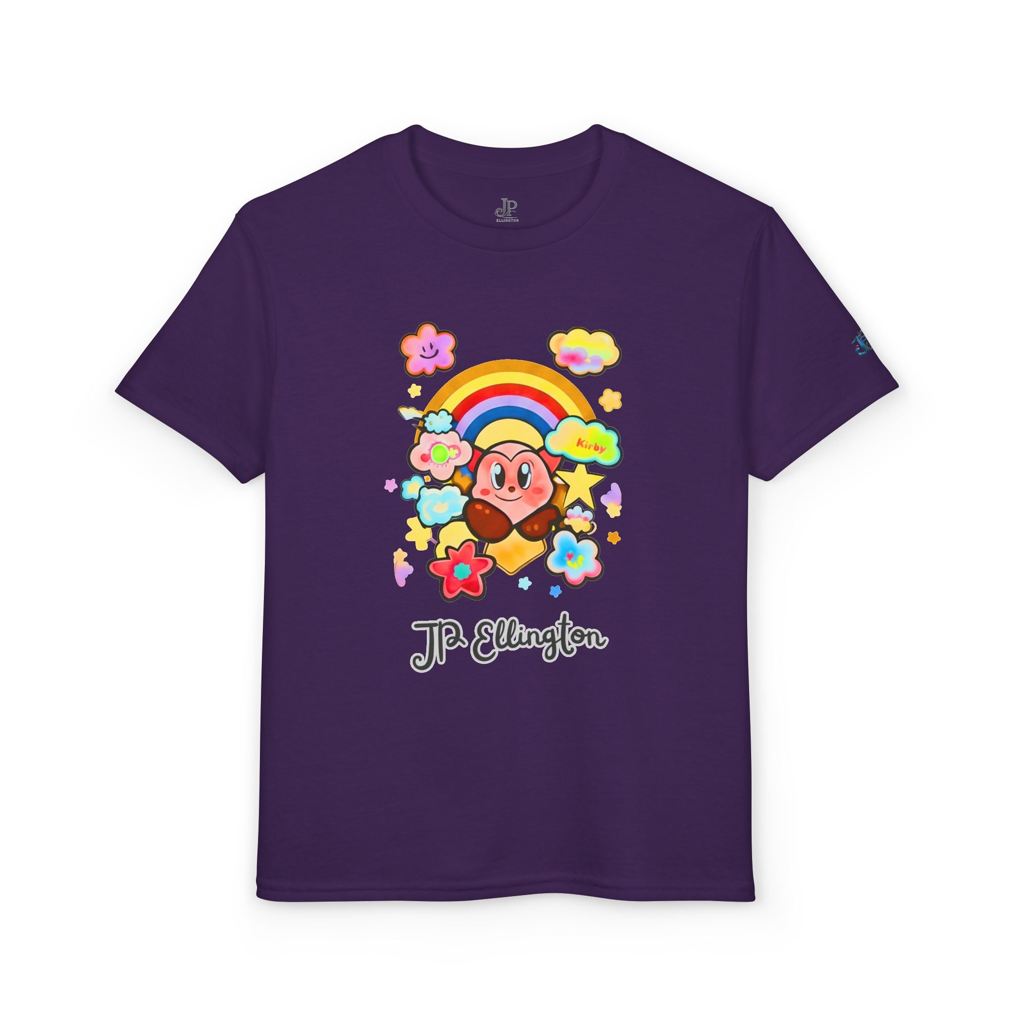 Niedliches Herz-Charakter-Regenbogen-Wolken-T-Shirt | Kinder JP Ellington
