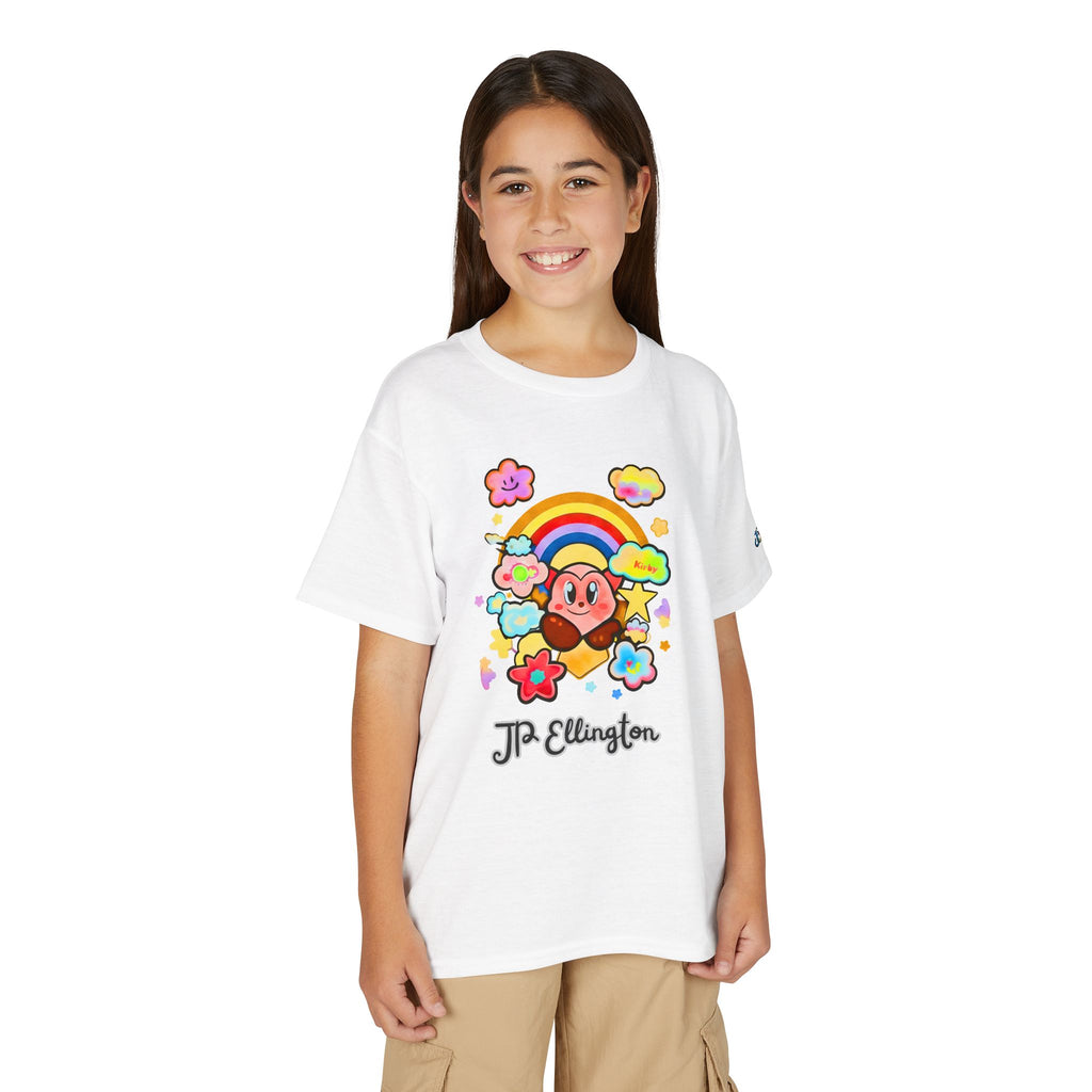 Cute Heart Character Rainbow Clouds T-Shirt | Kids JP Ellington
