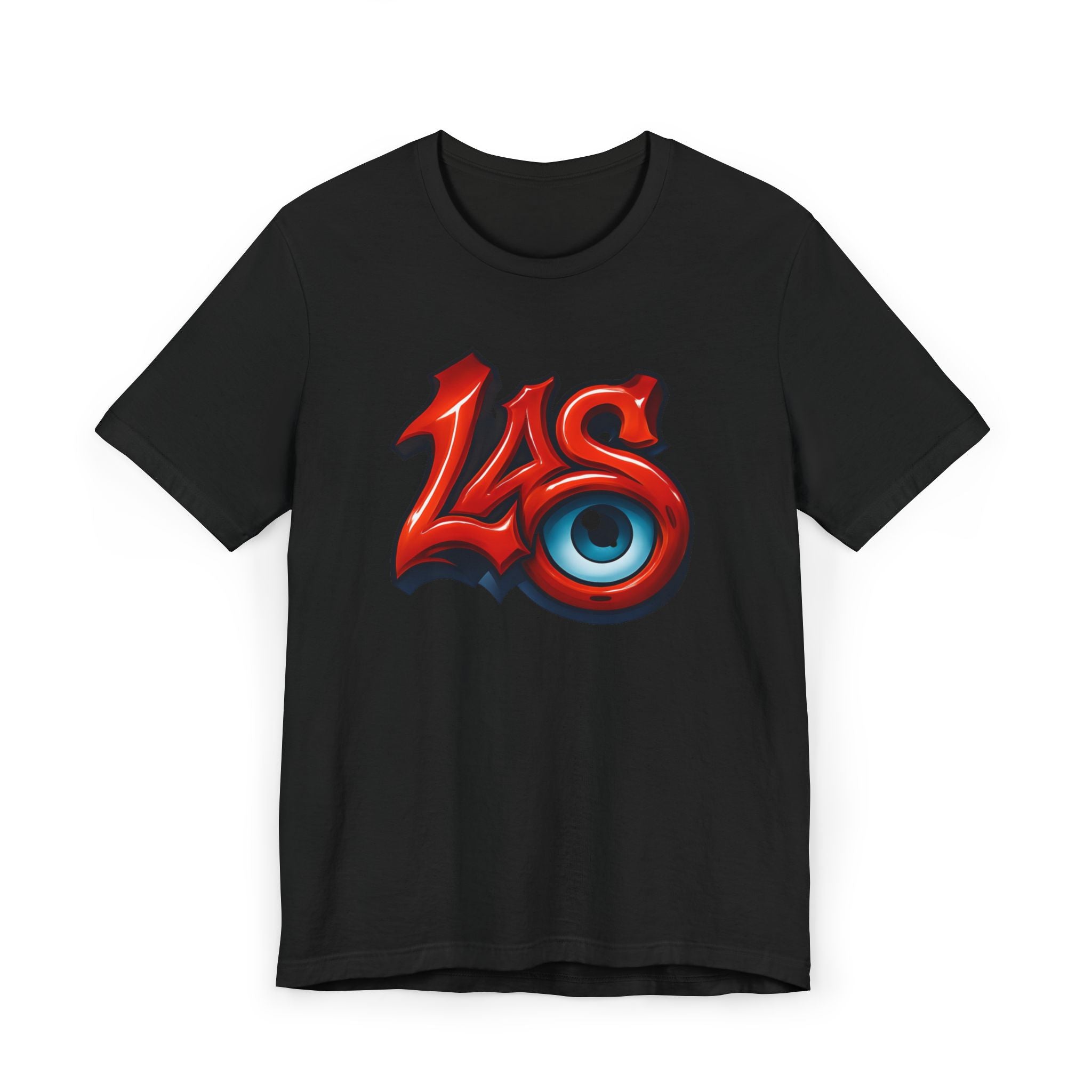LAS Eyeball Graffiti T-Shirt | Street Art Logo, Red & Blue Graphic, JPE Ellington Edition