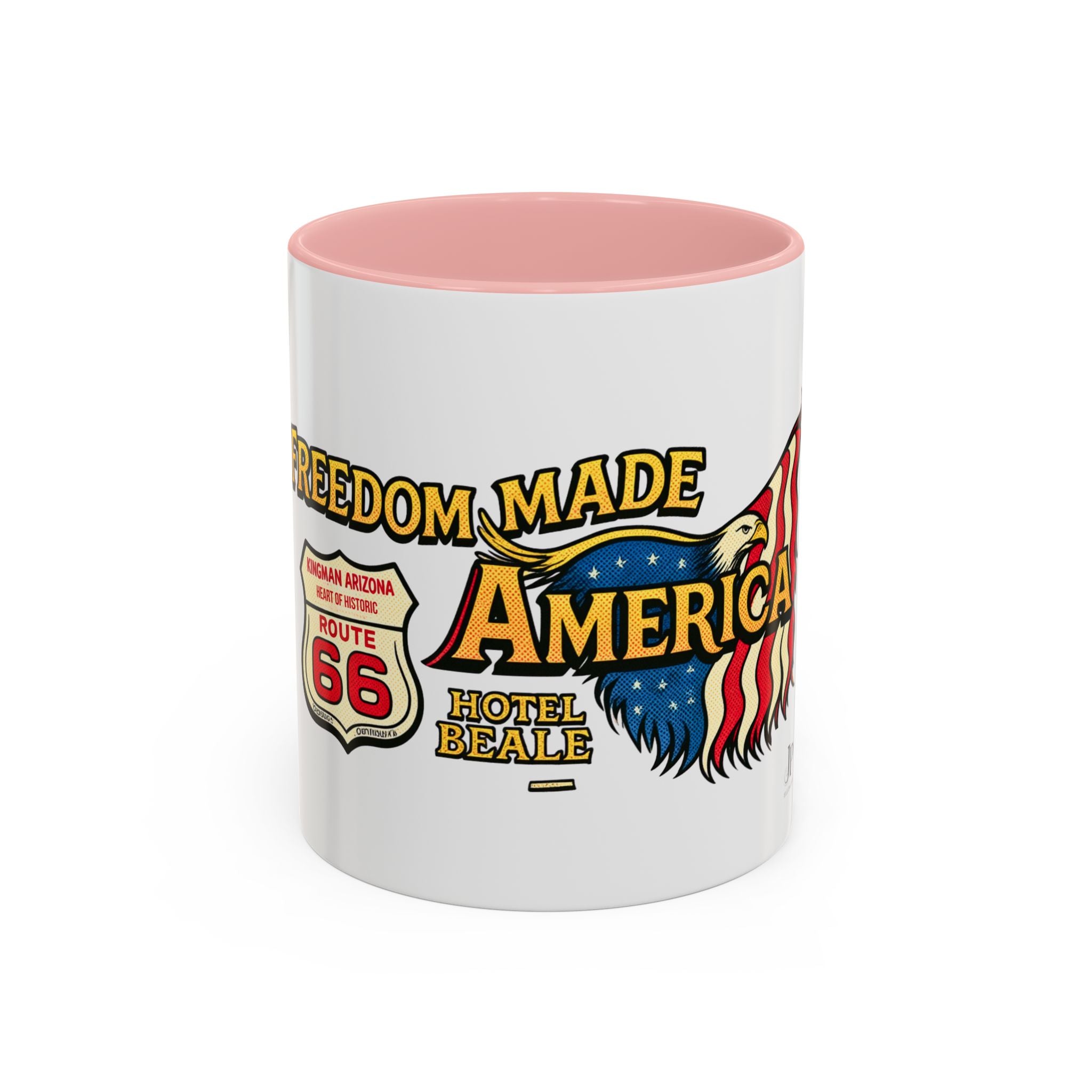 Tasse mit Amerika-Adler „Freedom Made America“ | Route 66 Americana Kaffeetasse