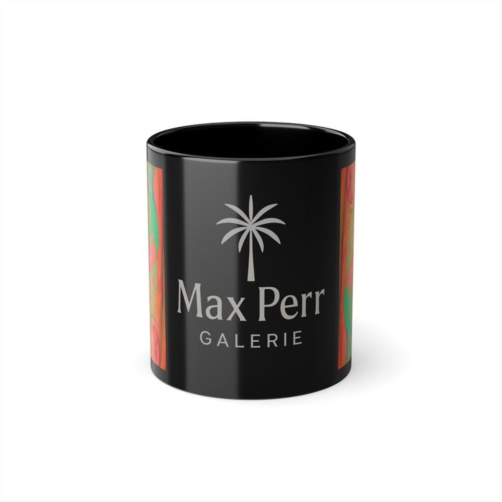 Max Perr Galerie Black Ceramic Coffee Mug — 11oz Branded Art Studio Cup