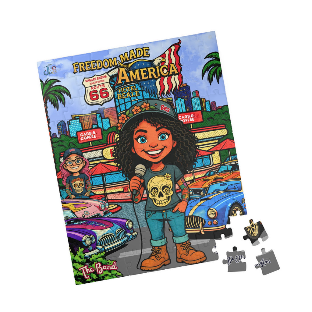 Freedom Made America puzzle - cars and coffee puzzle