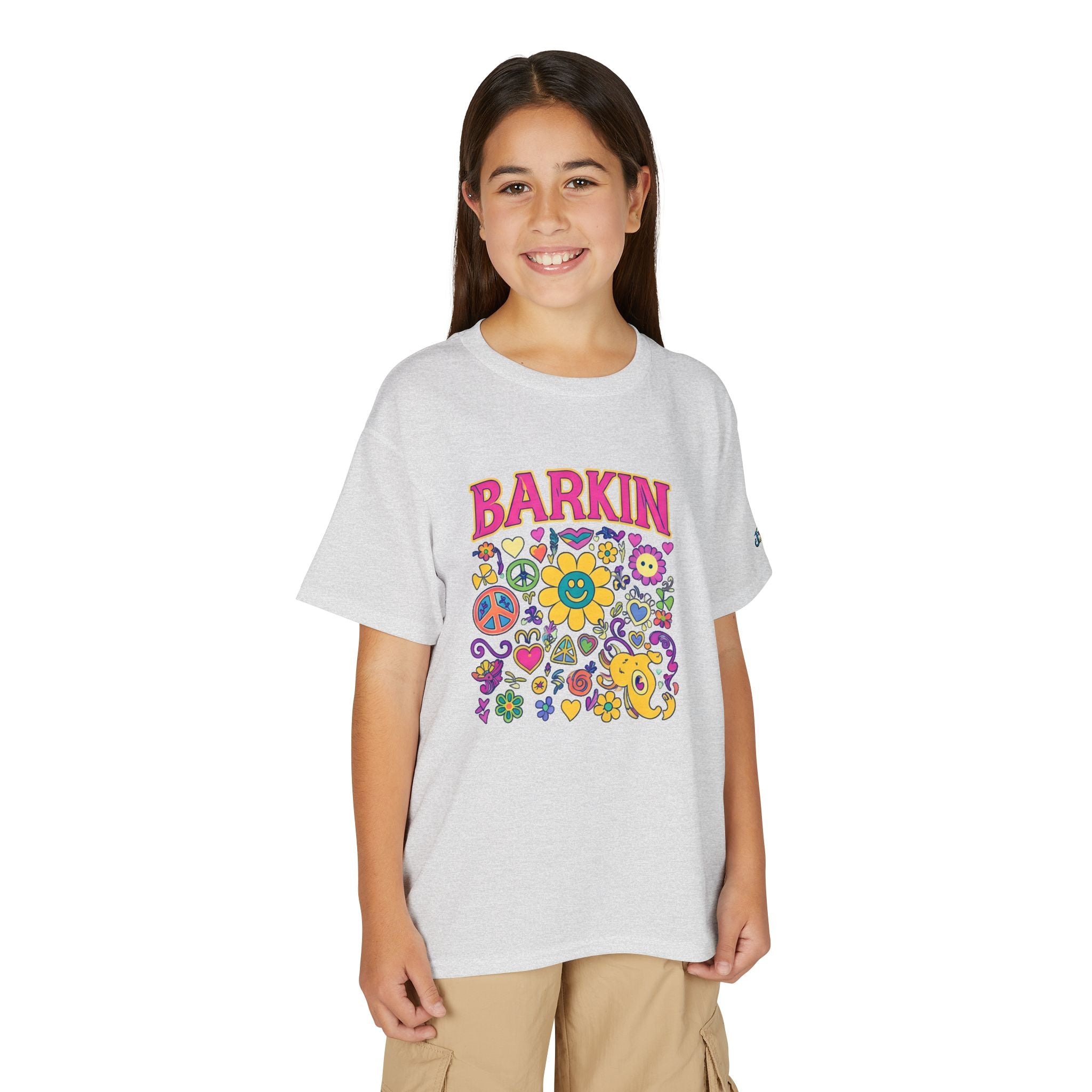 Barkin flower smiley collage T-Shirt | Kids graphic tee, JPE Kids Edition