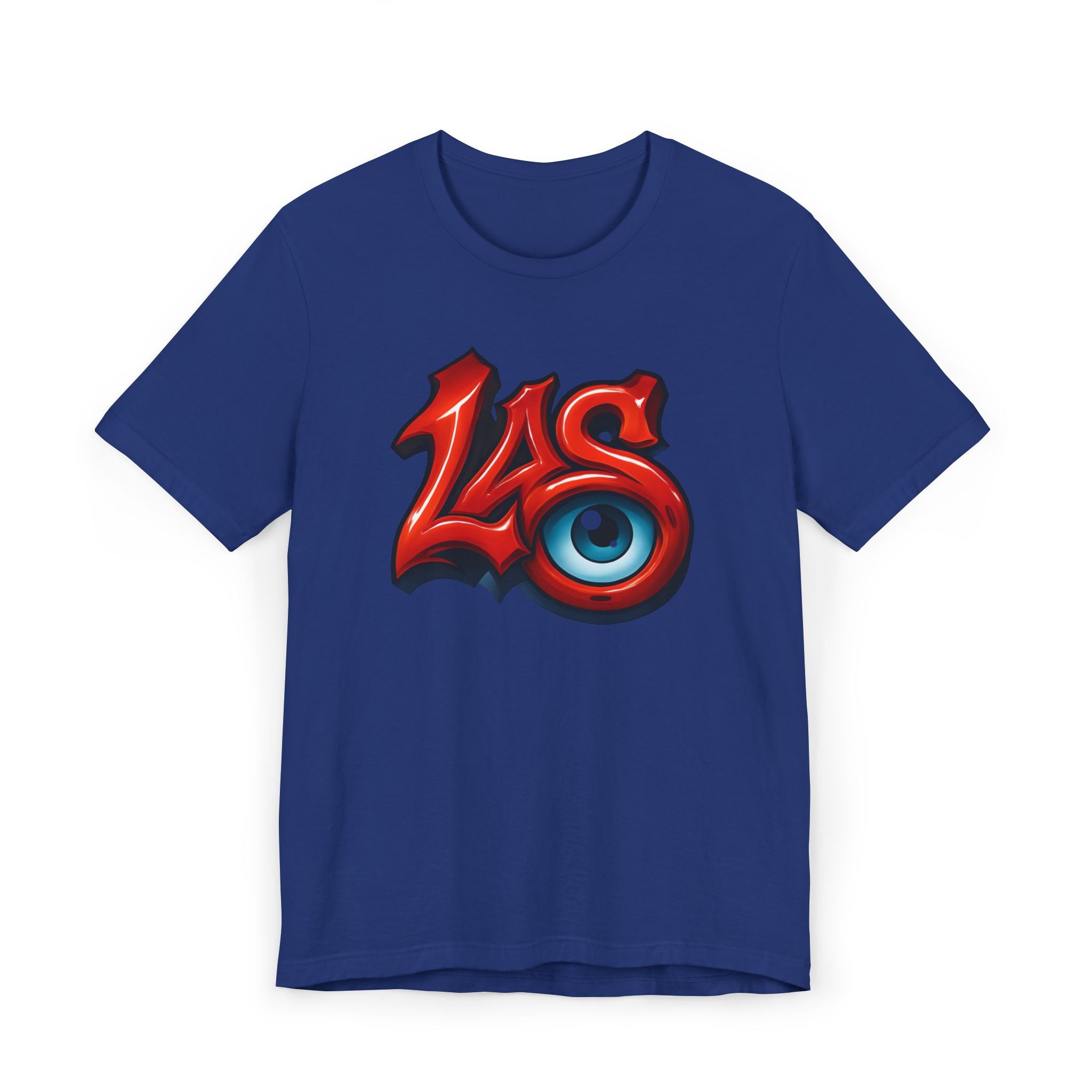 LAS Eyeball Graffiti T-Shirt | Street-Art-Logo, rot-blaue Grafik, JPE Ellington Edition