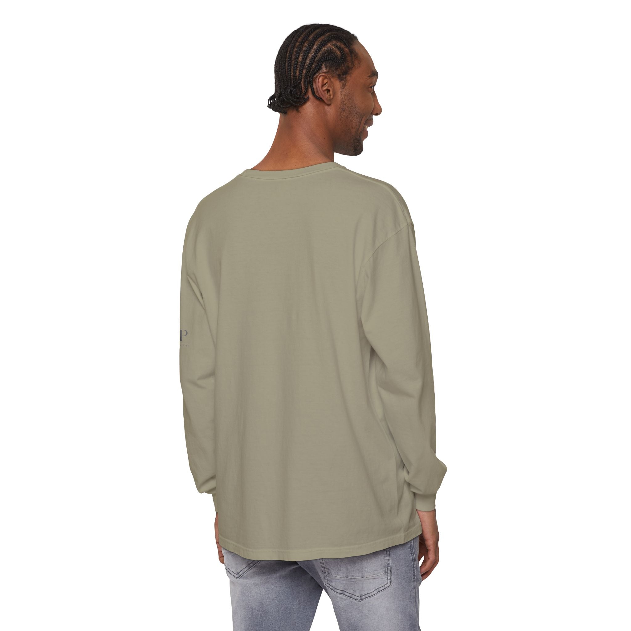 Good Vibes script graphic Long Sleeve Tee | White, Red lettering