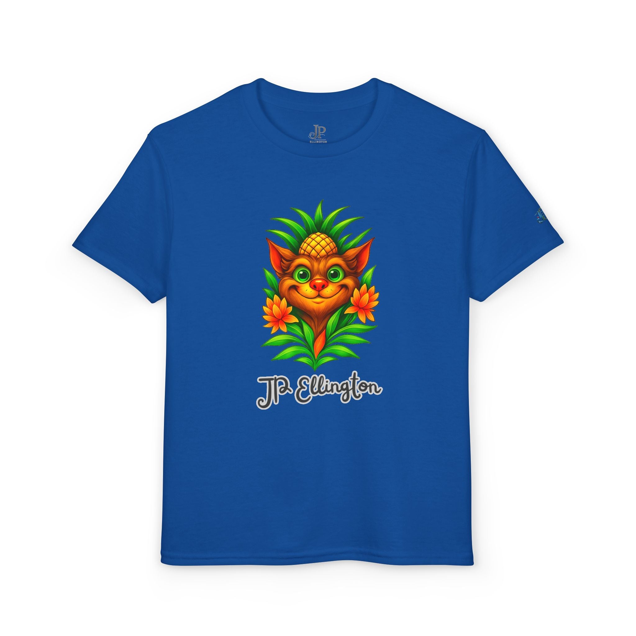 Ananas-Kreatur-Illustration T-Shirt | Buntes tropisches Kinder-T-Shirt, JPE Kids Edition