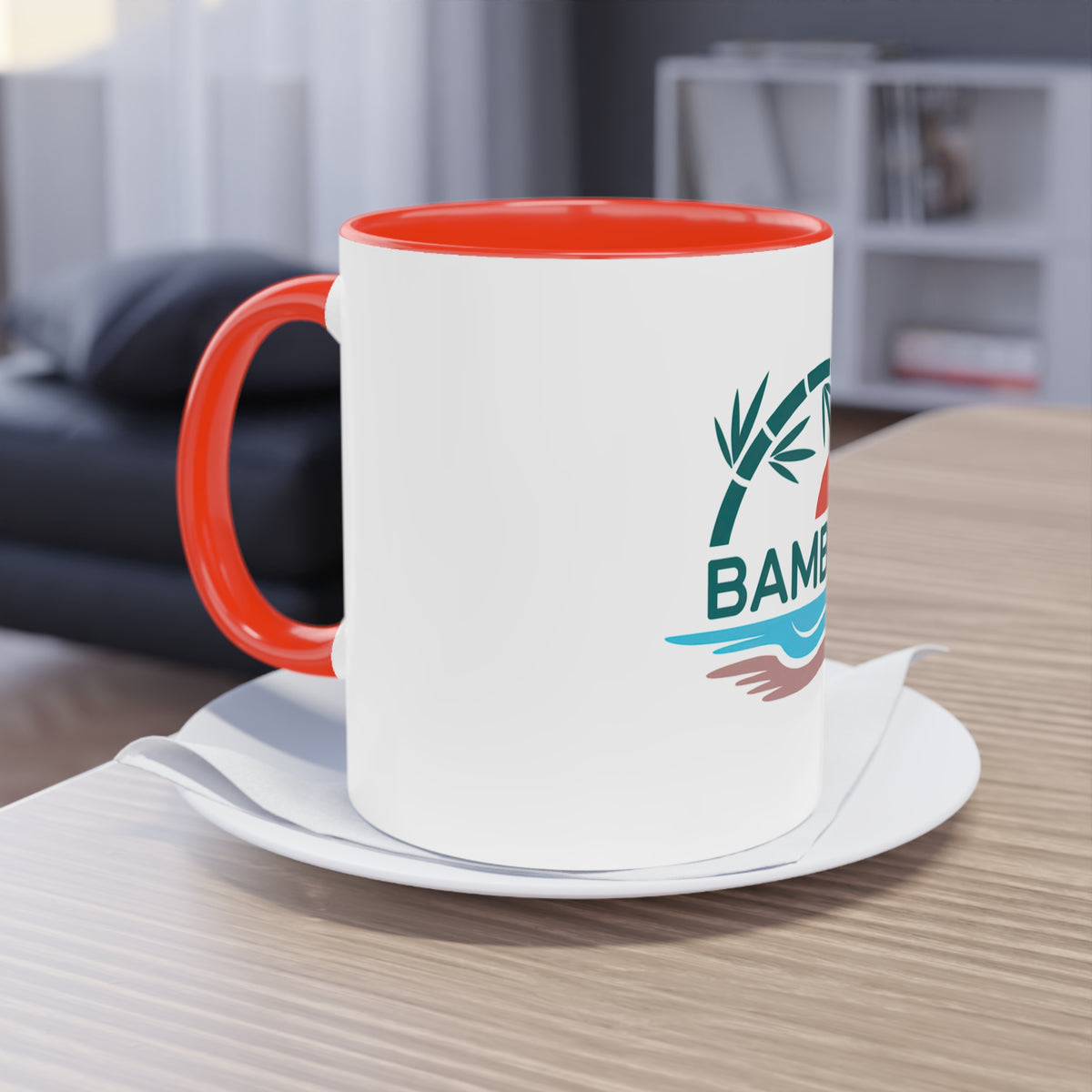 Bamboo Sunset Coffee Mug — Two-Tone 11oz Ceramic