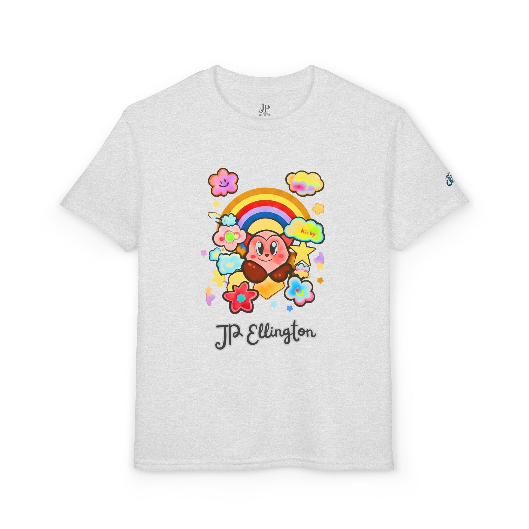 Cute Heart Character Rainbow Clouds T-Shirt | Kids JP Ellington