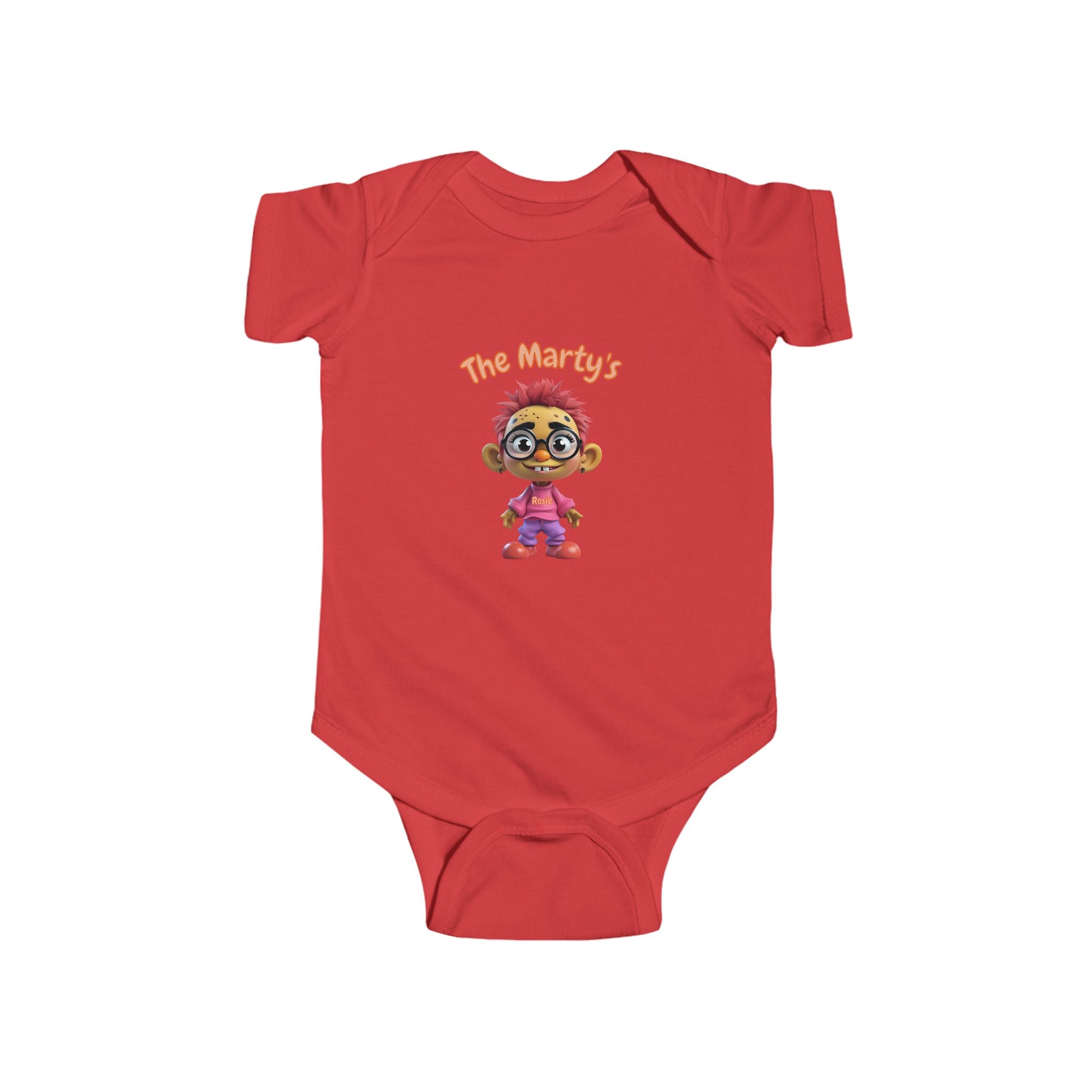 Martys Cartoon Baby Bodysuit | Niedlicher Lockenhaar-Charakter Rosie – The Martys