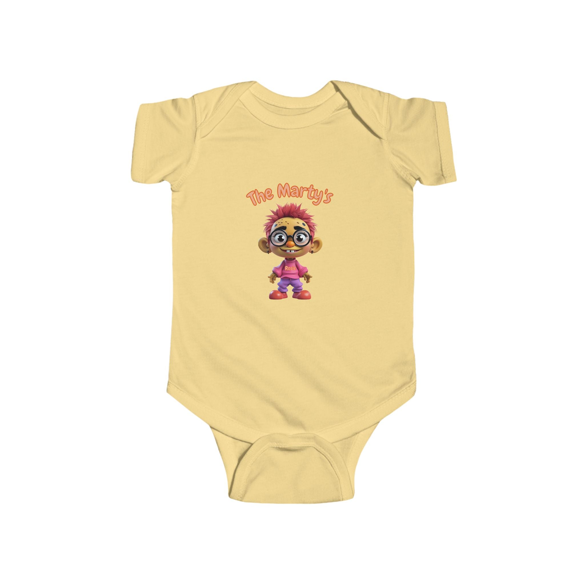 The Martys Cartoon Baby Bodysuit | Cute Curly Hair Character Rosie - The Martys