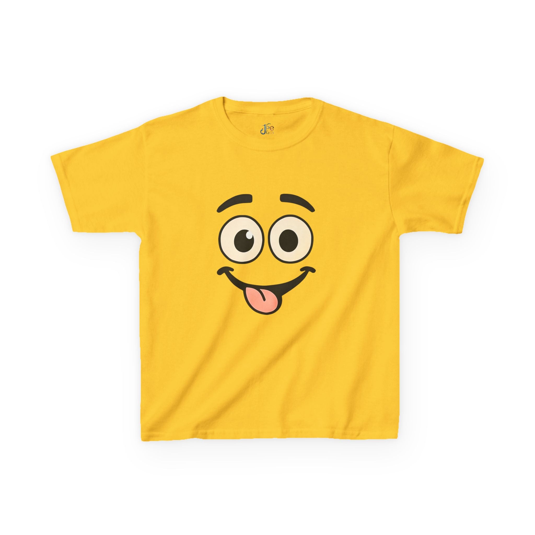 T-Shirt für Kinder mit lustigem Grimassen-Gesicht und rausgestreckter Zunge | Niedliches Emoji-Cartoon-Shirt