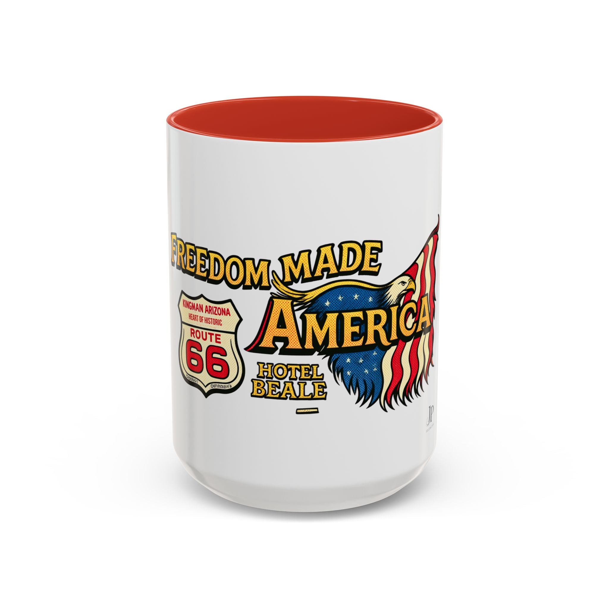 Tasse mit Amerika-Adler „Freedom Made America“ | Route 66 Americana Kaffeetasse
