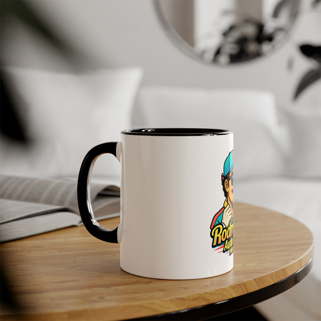 Rodriguez Auto Shop Miami Accent Mug — 11oz Retro Mechanic Coffee Cup