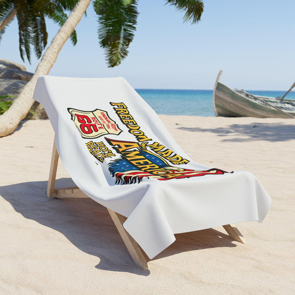 Freedom Made America Beach Towel | Route 66 Americana