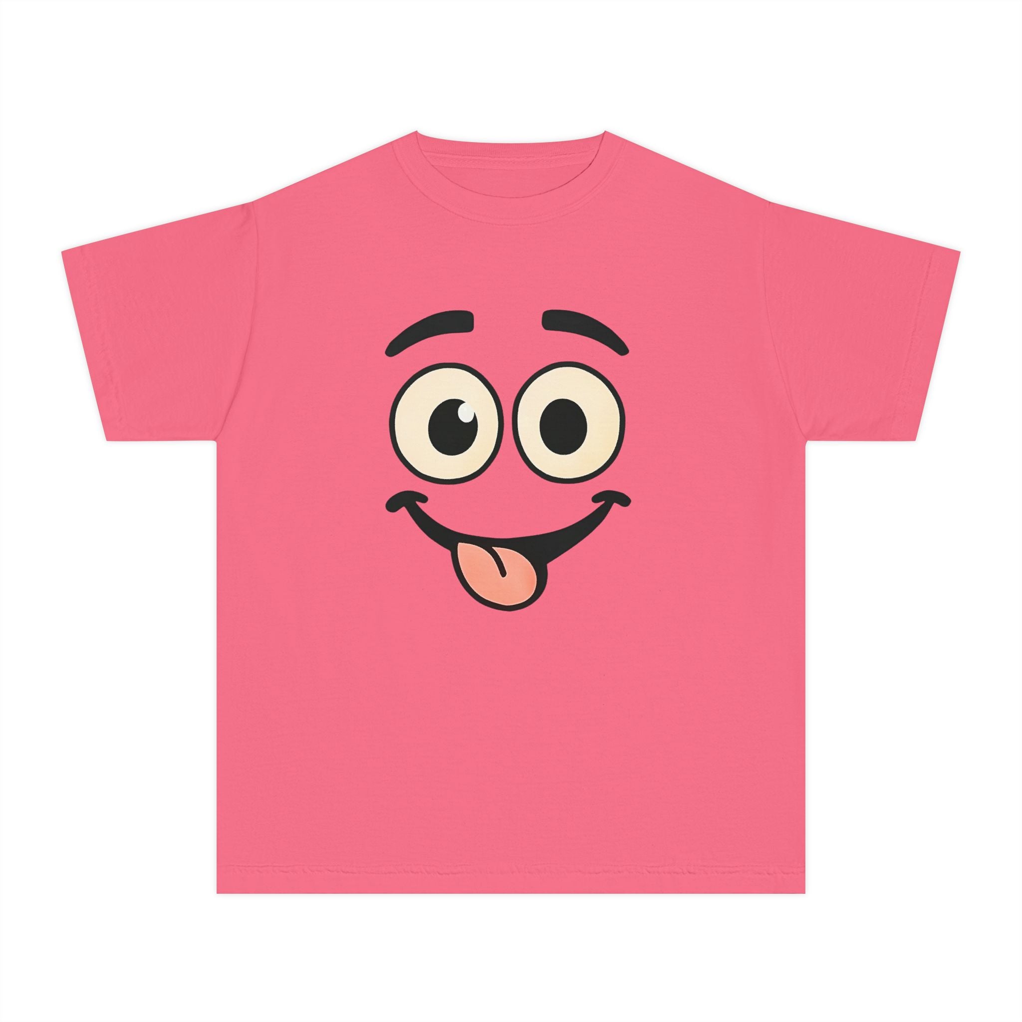 Silly Smiley Face Youth Tee | Playful Emoji Shirt, Tongue Out Expression, JPE Kids Edition