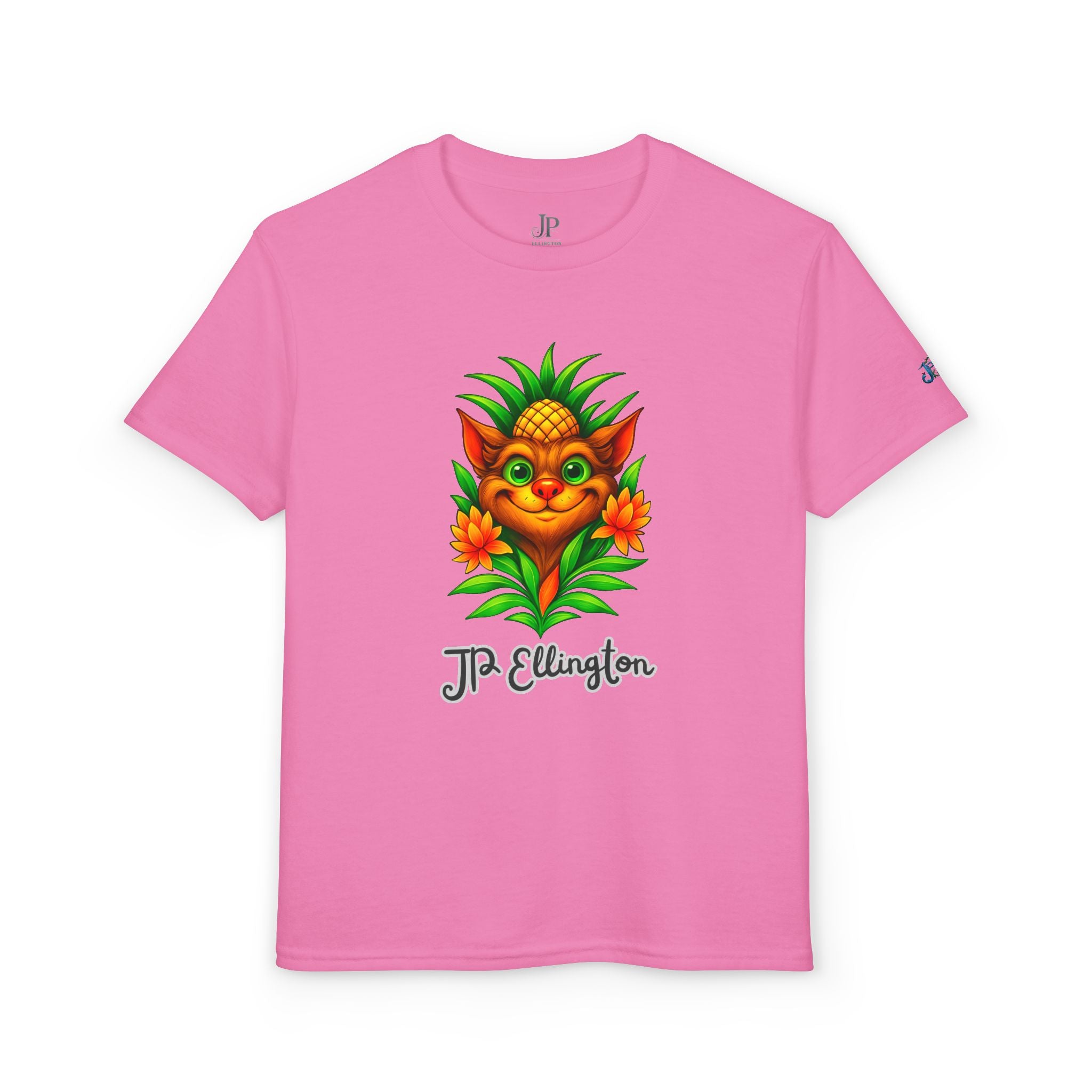 Ananas-Kreatur-Illustration T-Shirt | Buntes tropisches Kinder-T-Shirt, JPE Kids Edition