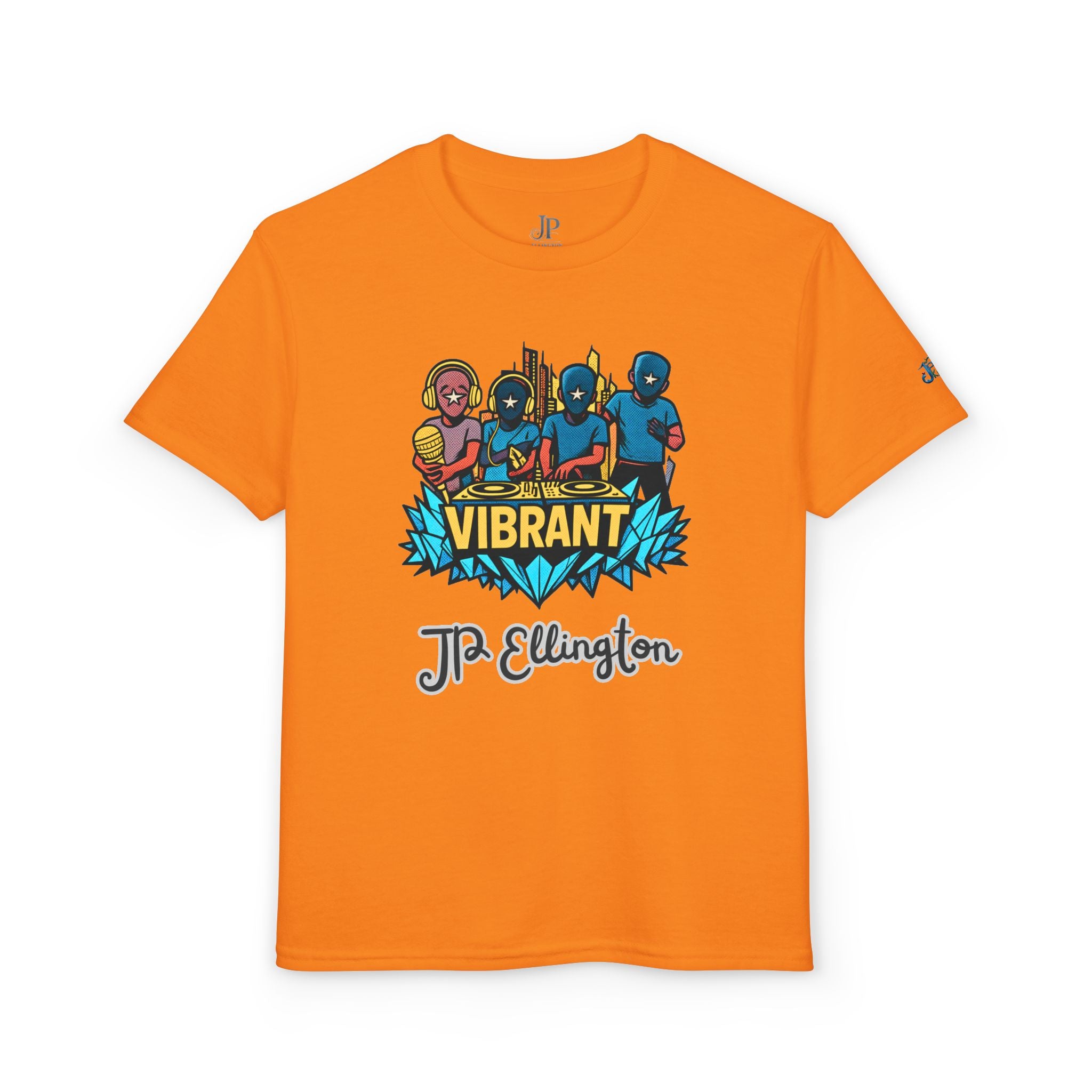 Vibrantes Superhelden-Crew Jugend-T-Shirt | Bunte Charaktere, JP Ellington Kinder Edition
