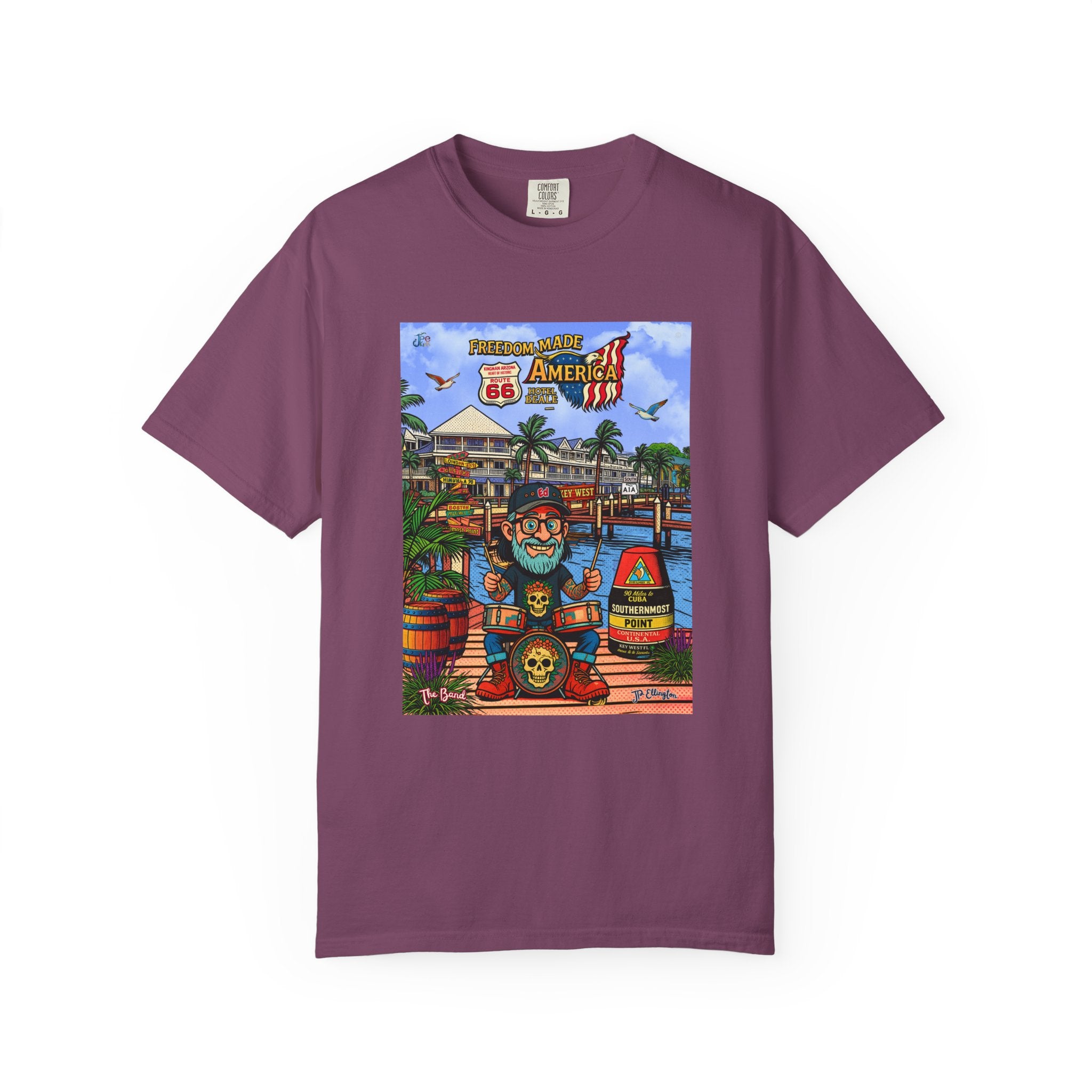 Route 66 Key West T-Shirt | Retro Roadtrip Kunst, Freiheit hat Amerika gemacht Hemd