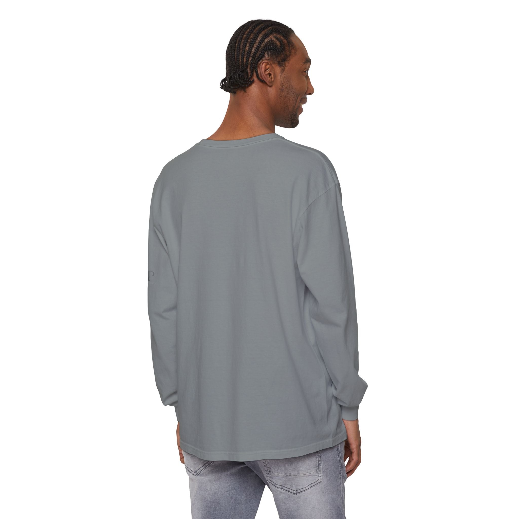 Good Vibes script graphic Long Sleeve Tee | White, Red lettering