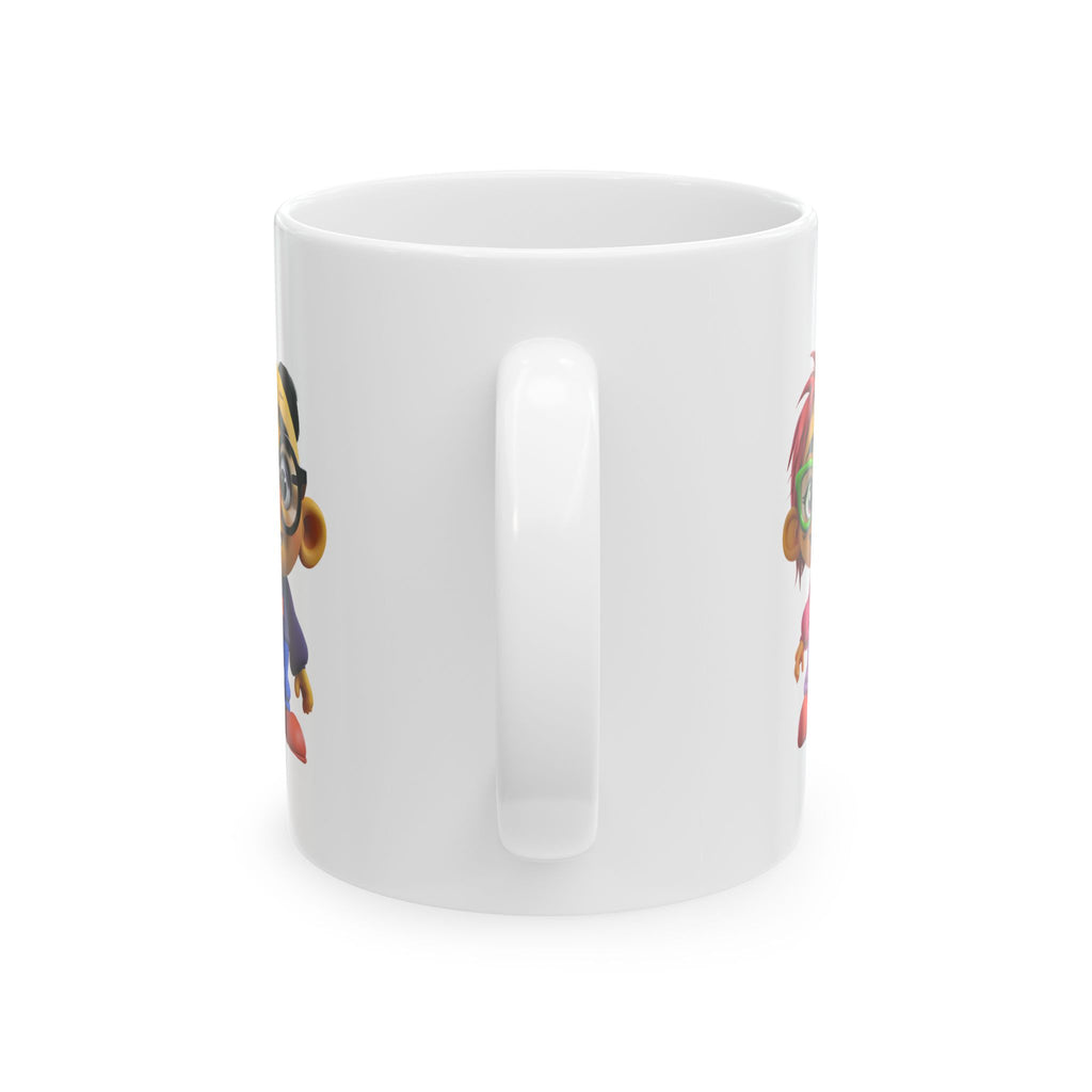 Cute Cartoon Trolls with Hot Air Balloon Mug | the martys mug