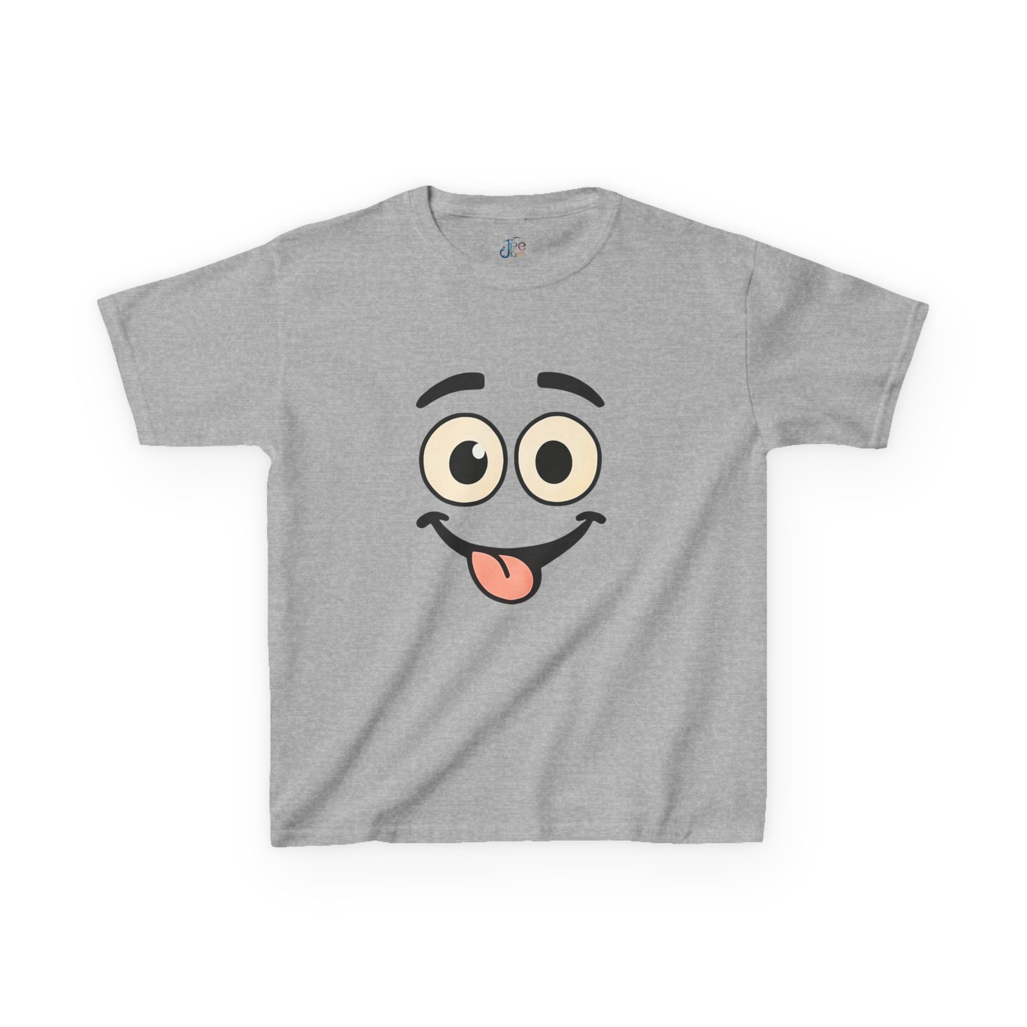 T-Shirt für Kinder mit lustigem Grimassen-Gesicht und rausgestreckter Zunge | Niedliches Emoji-Cartoon-Shirt