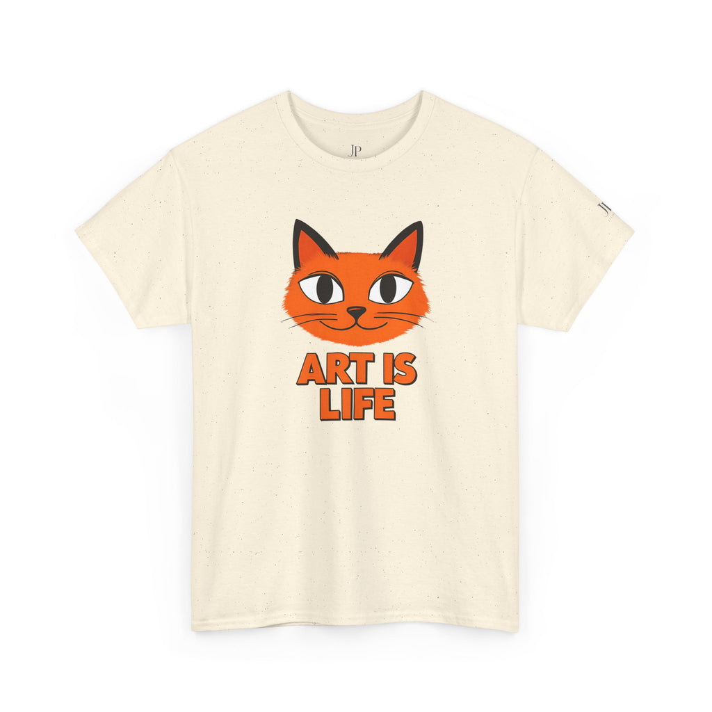 Orange Cat Illustration Art Is Life Tee | Cute Cat Face, Graphic Shirt